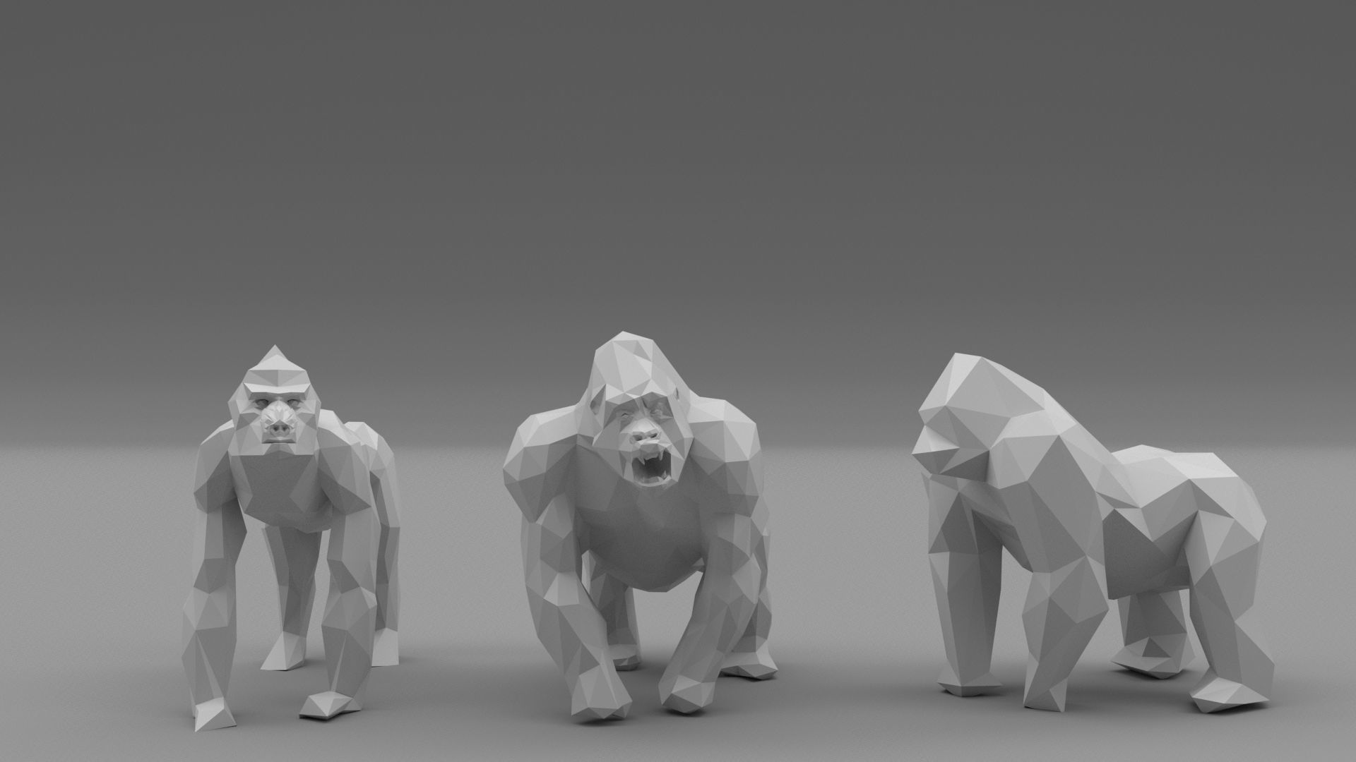 Low Poly - Triangulated Stylized animals pack 3D print 3D print model_3