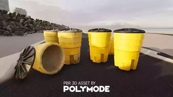 Sand Crash Barrel Game-ready Low-poly 3D model
