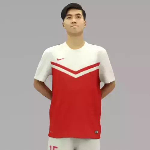 A Young Man Standing Alone In Half Body Portrait  3D model