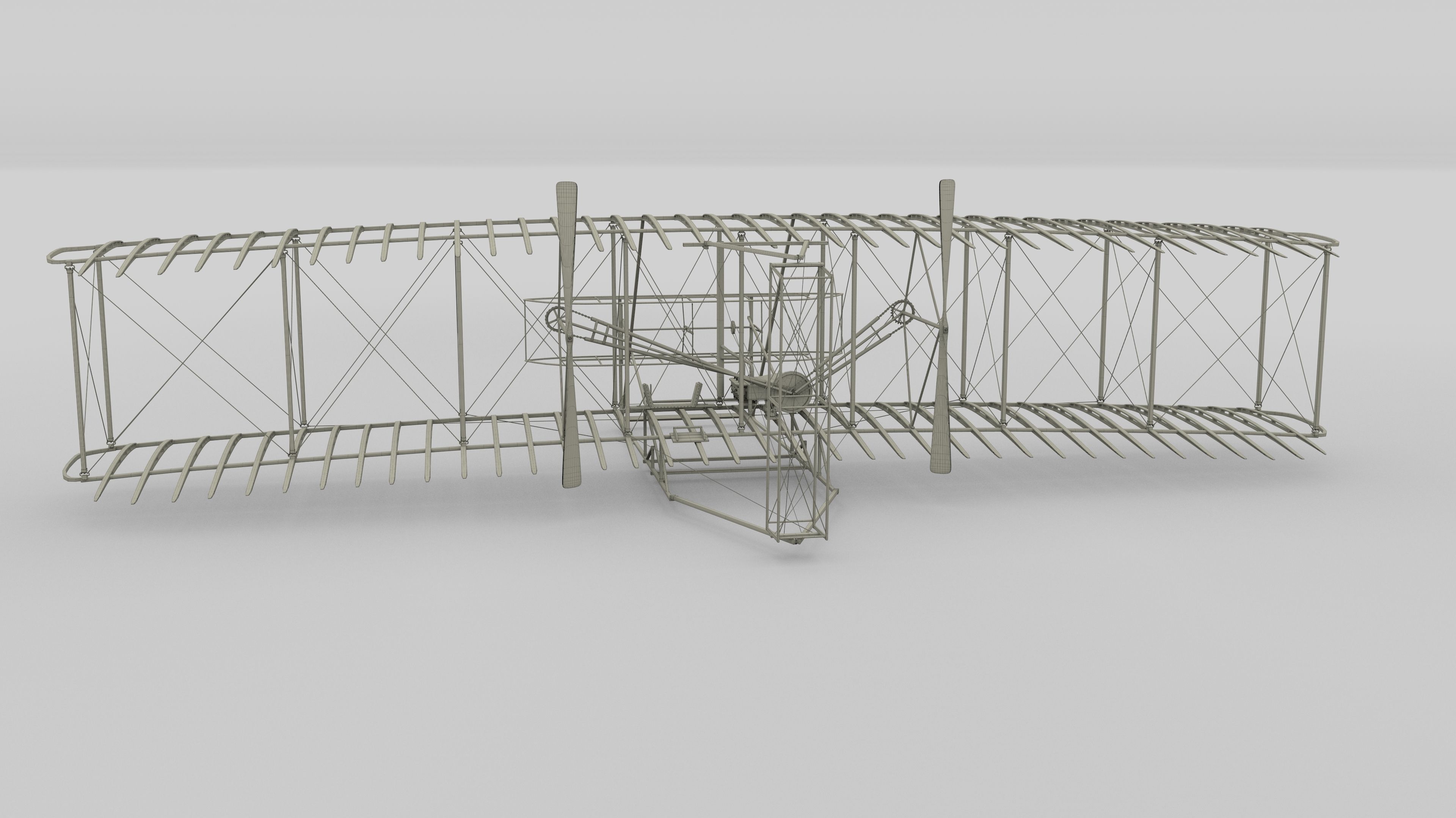 Rigged Wright Flyer 3D model_45