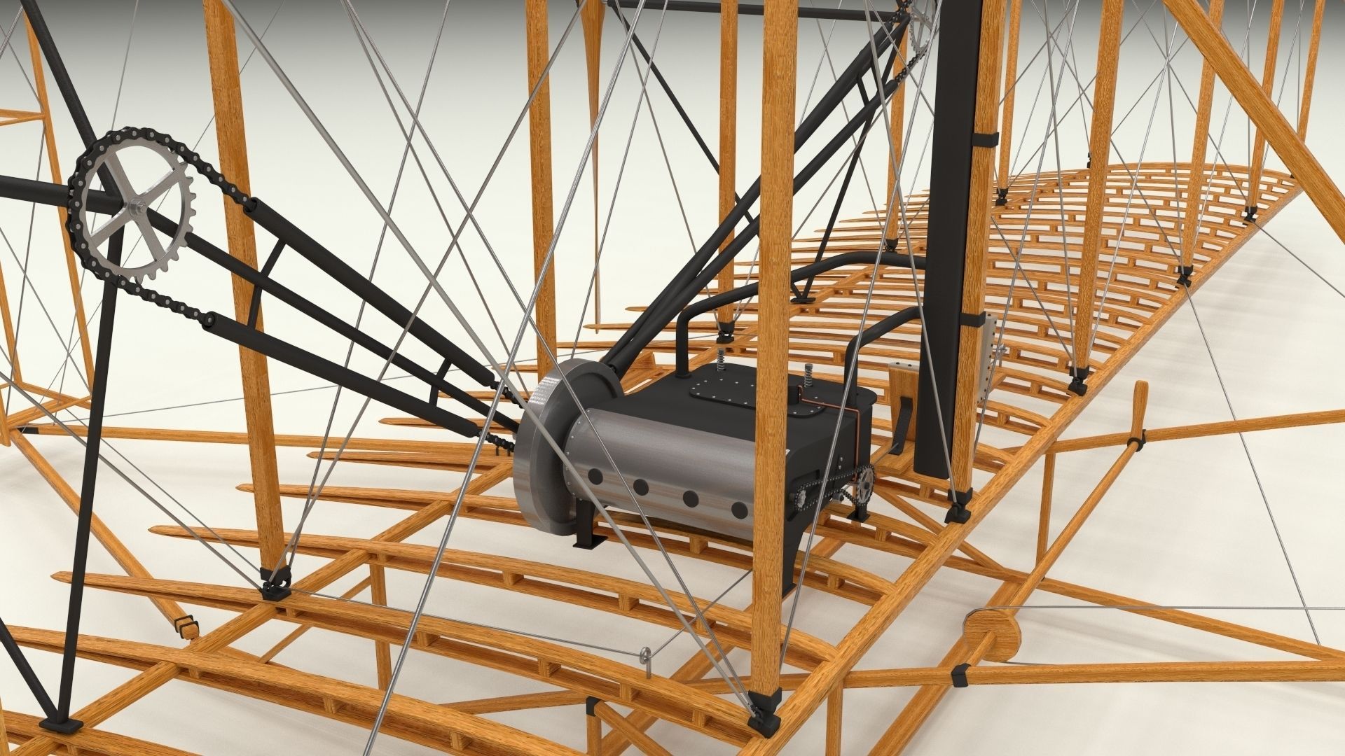 Rigged Wright Flyer 3D model_25
