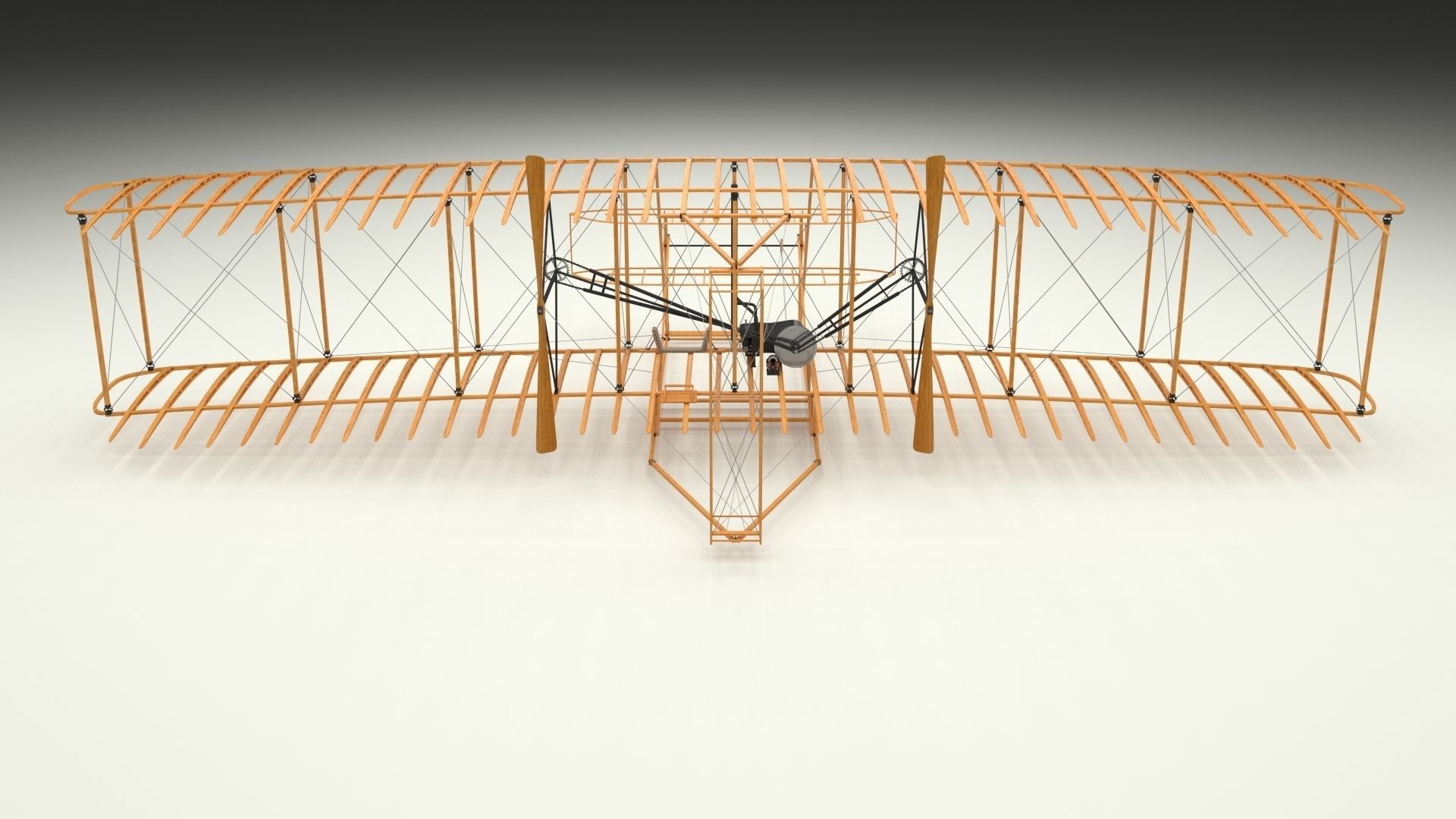 Rigged Wright Flyer 3D model_17