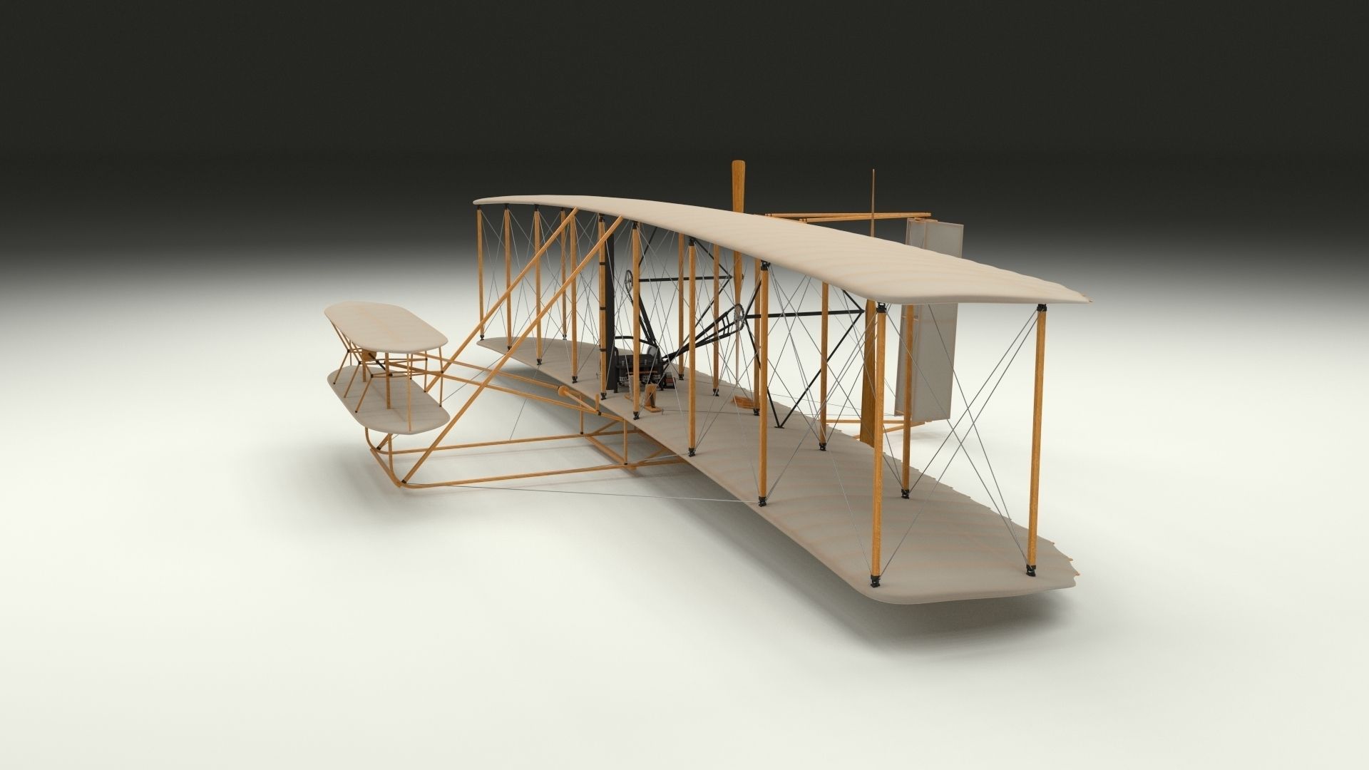Rigged Wright Flyer 3D model_3