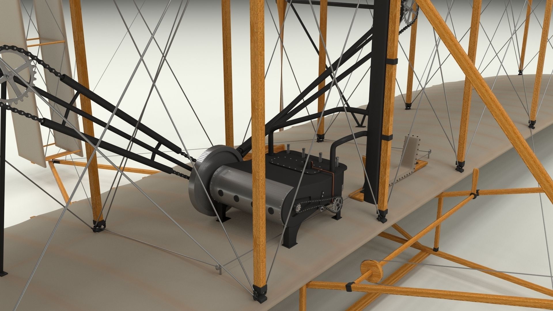 Rigged Wright Flyer 3D model_38