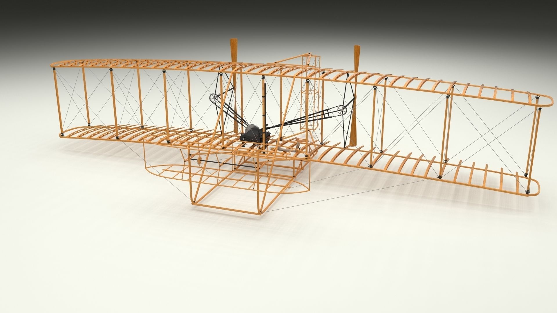 Rigged Wright Flyer 3D model_39