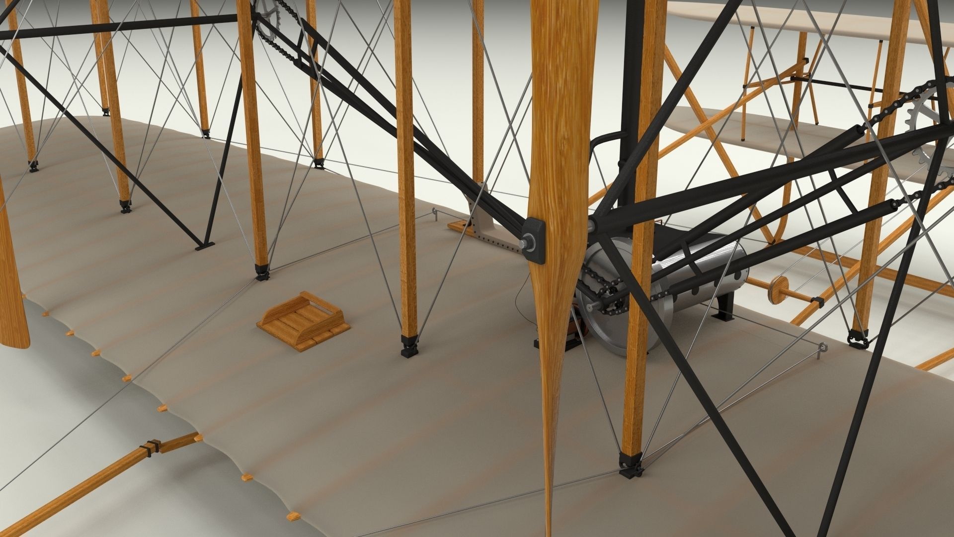 Rigged Wright Flyer 3D model_8