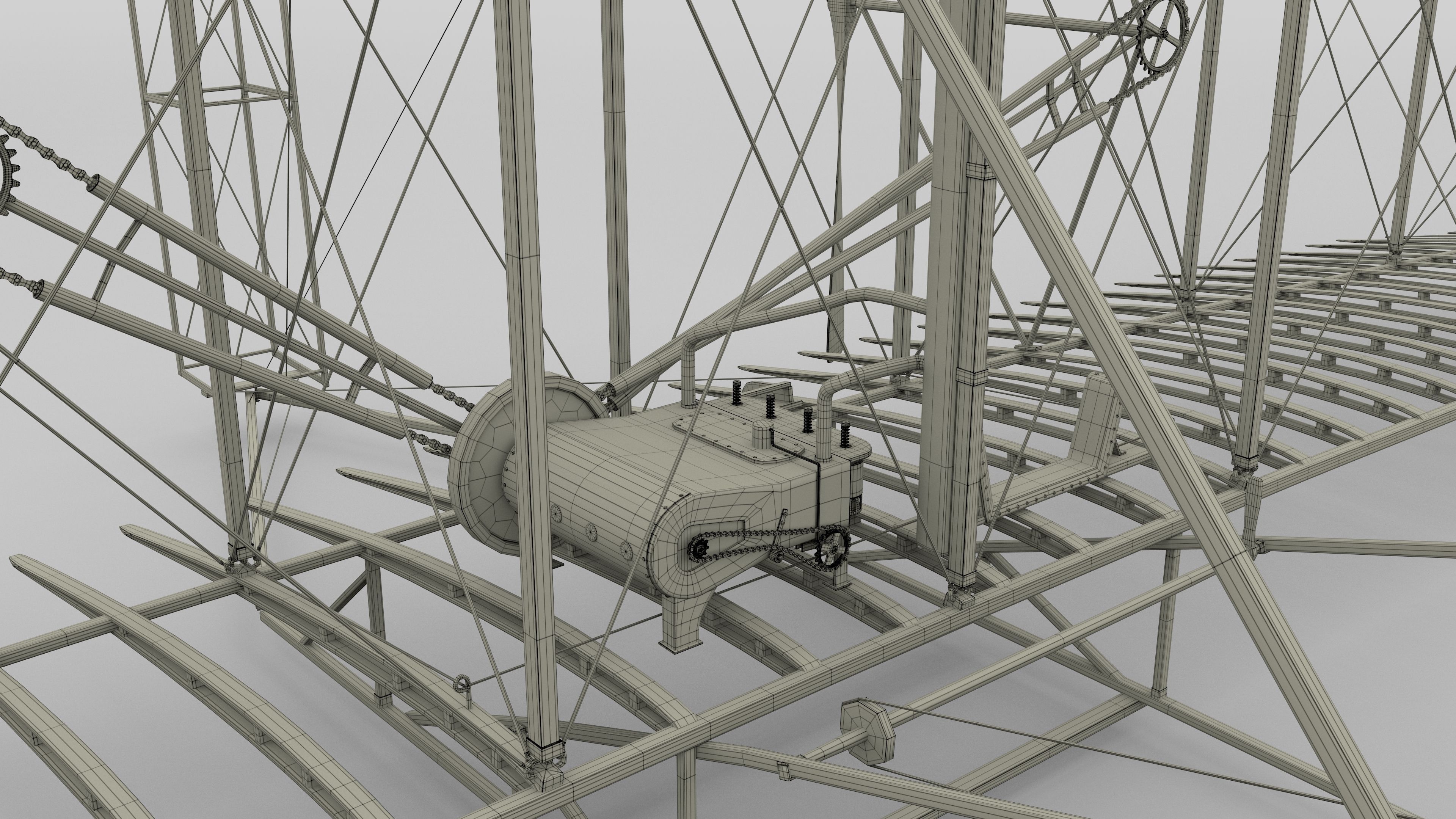Rigged Wright Flyer 3D model_77