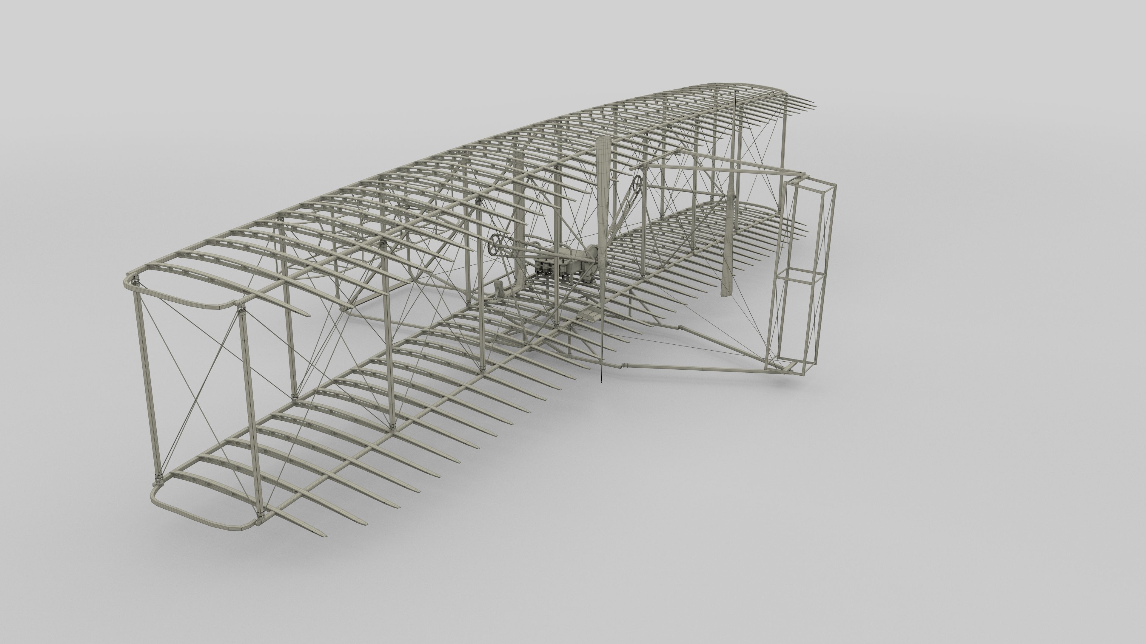 Rigged Wright Flyer 3D model_66