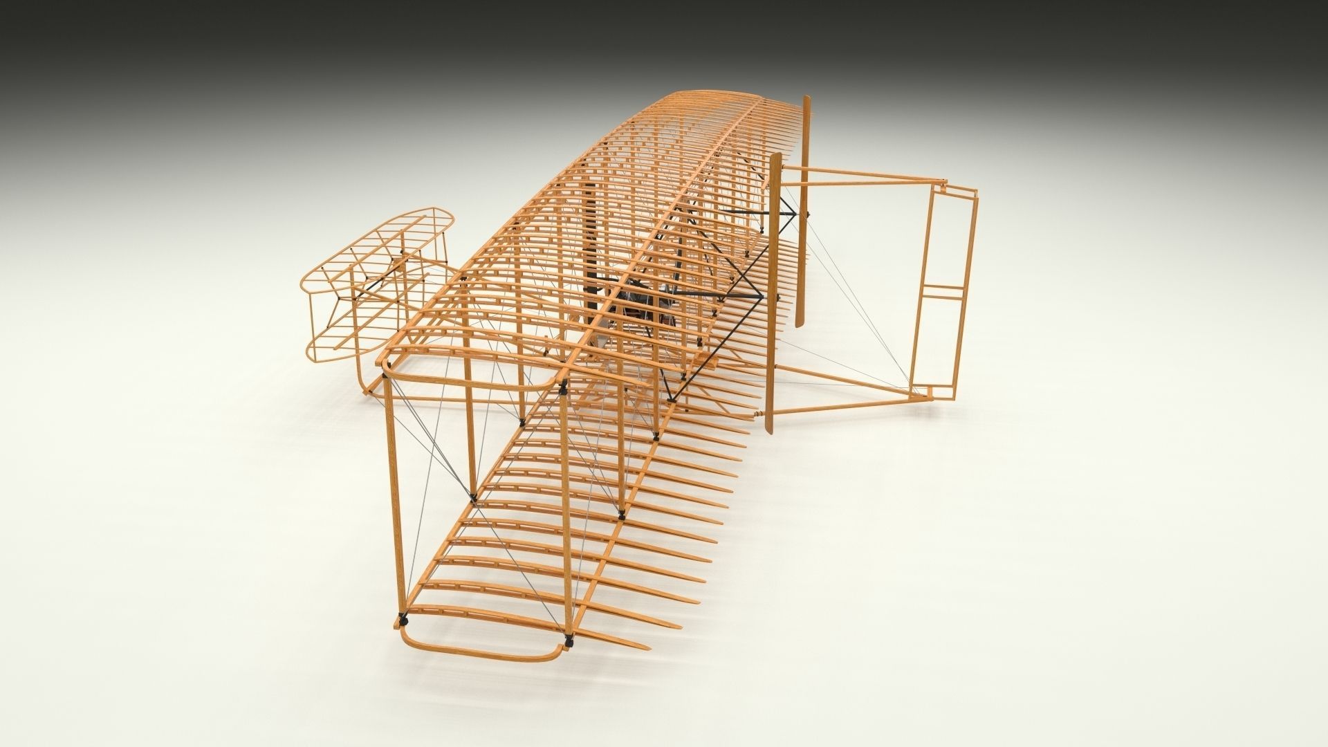 Rigged Wright Flyer 3D model_26