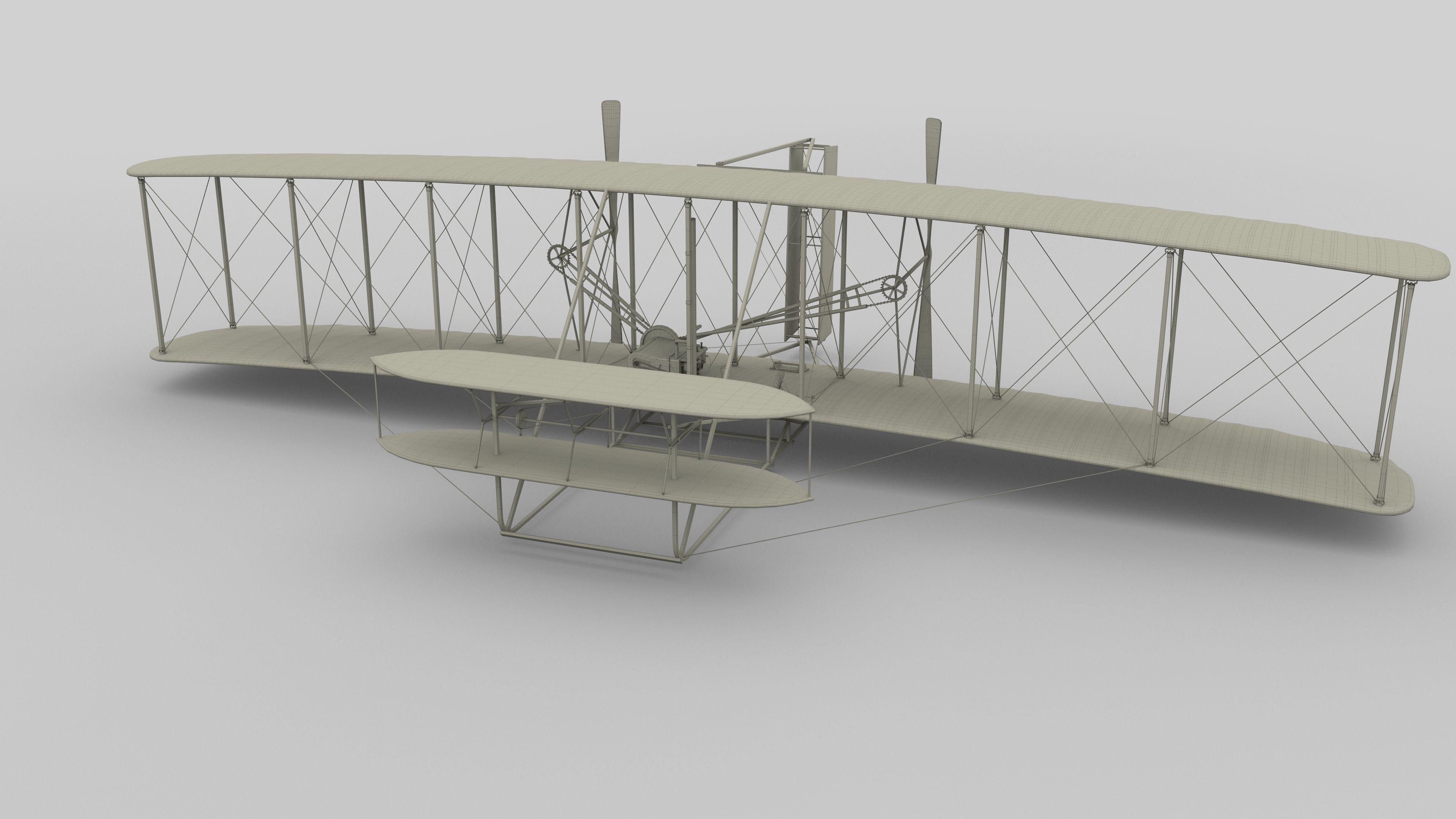 Rigged Wright Flyer 3D model_80