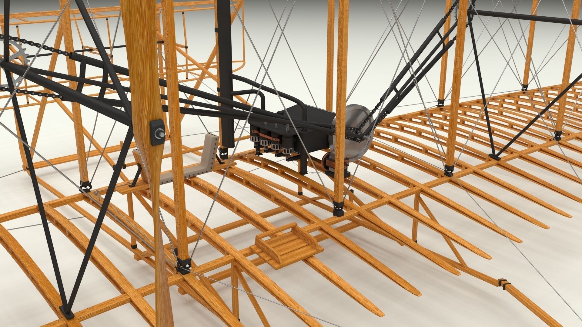Rigged Wright Flyer 3D model_18