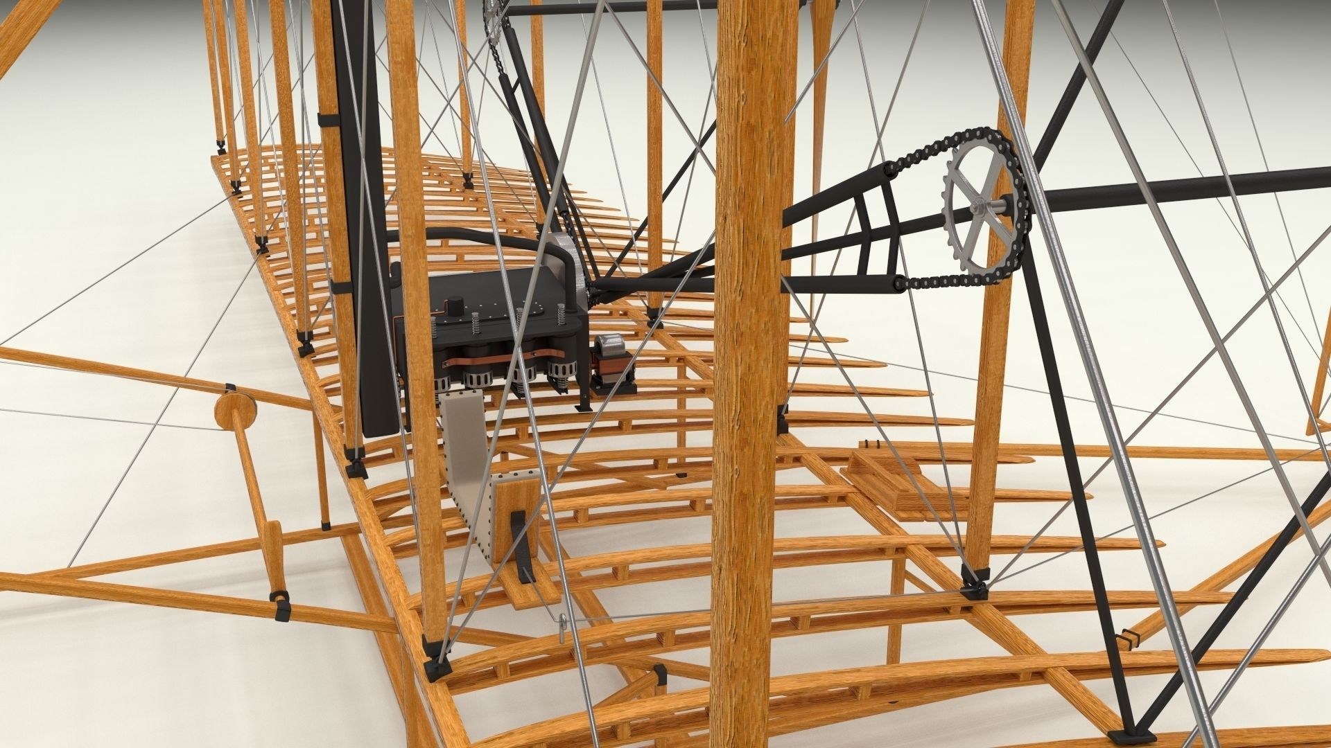 Rigged Wright Flyer 3D model_36
