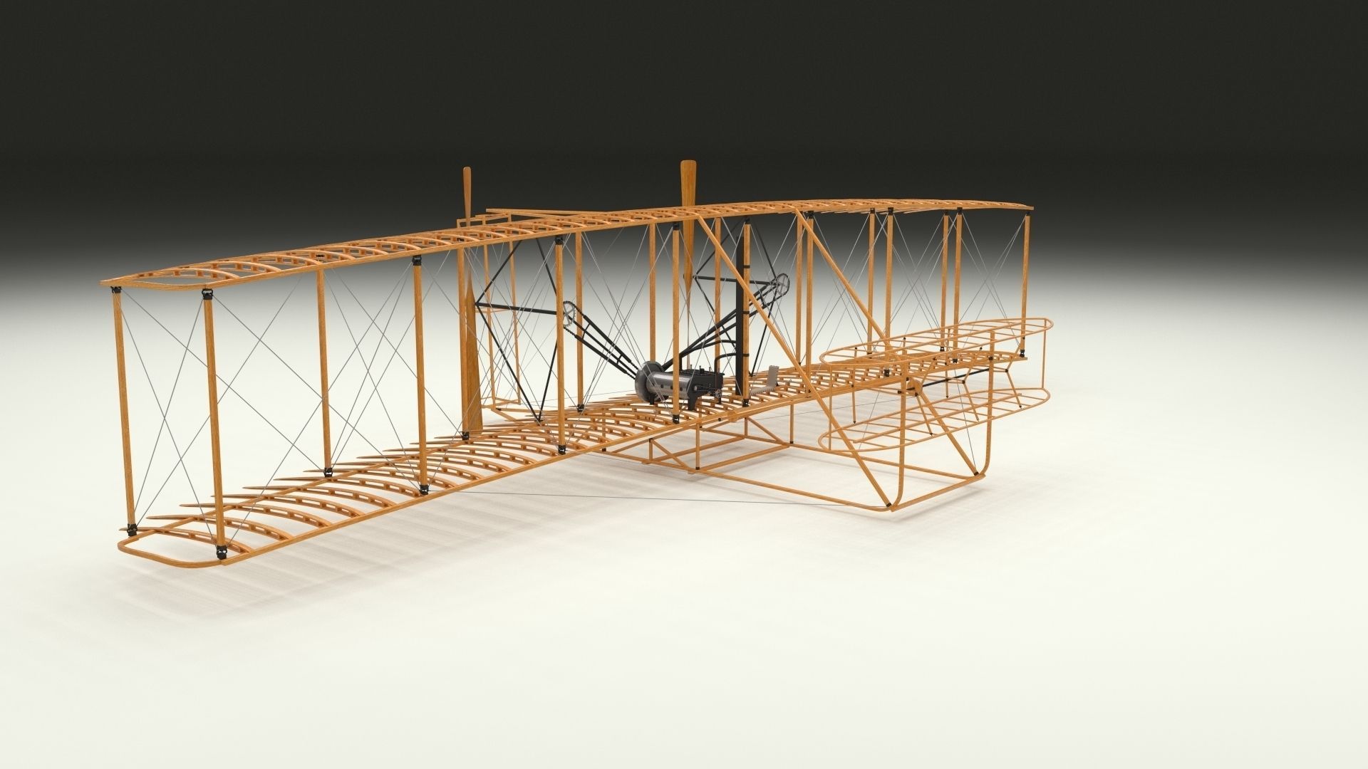 Rigged Wright Flyer 3D model_30