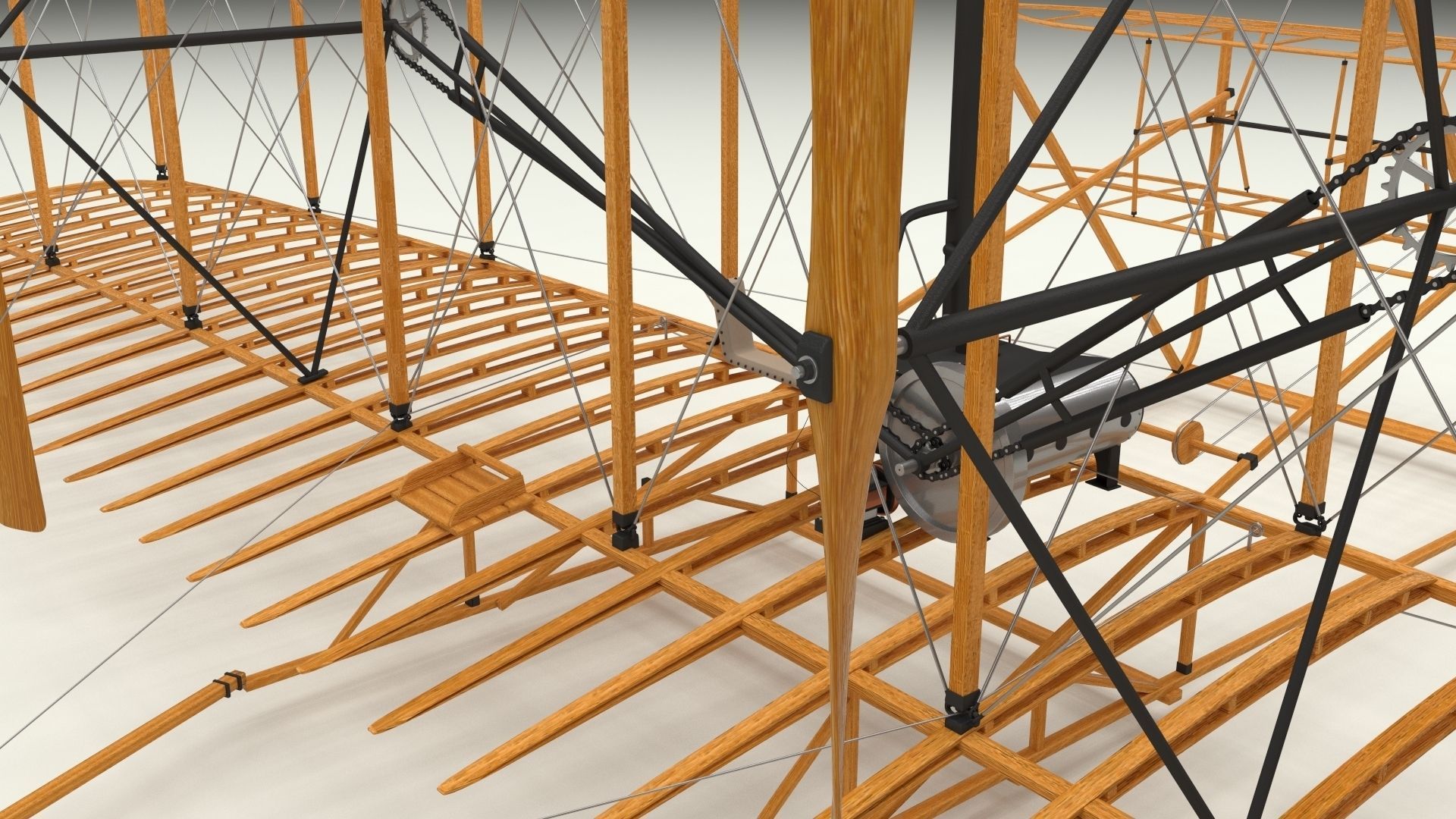 Rigged Wright Flyer 3D model_32