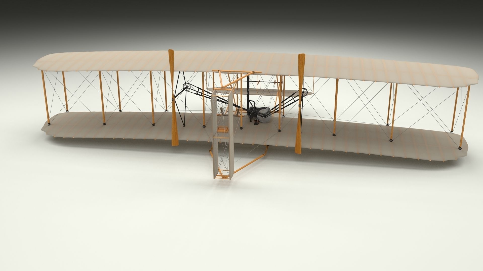 Rigged Wright Flyer 3D model_19