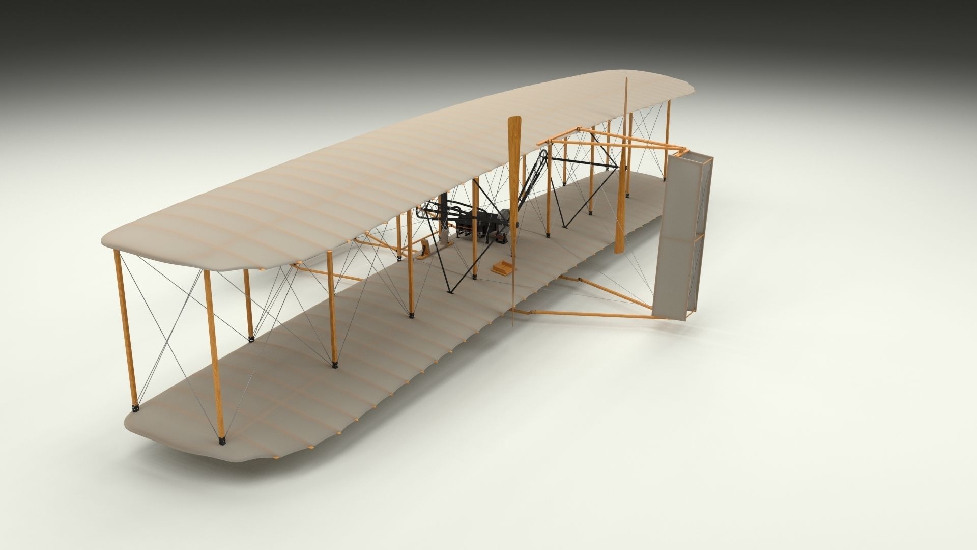 Rigged Wright Flyer 3D model_21