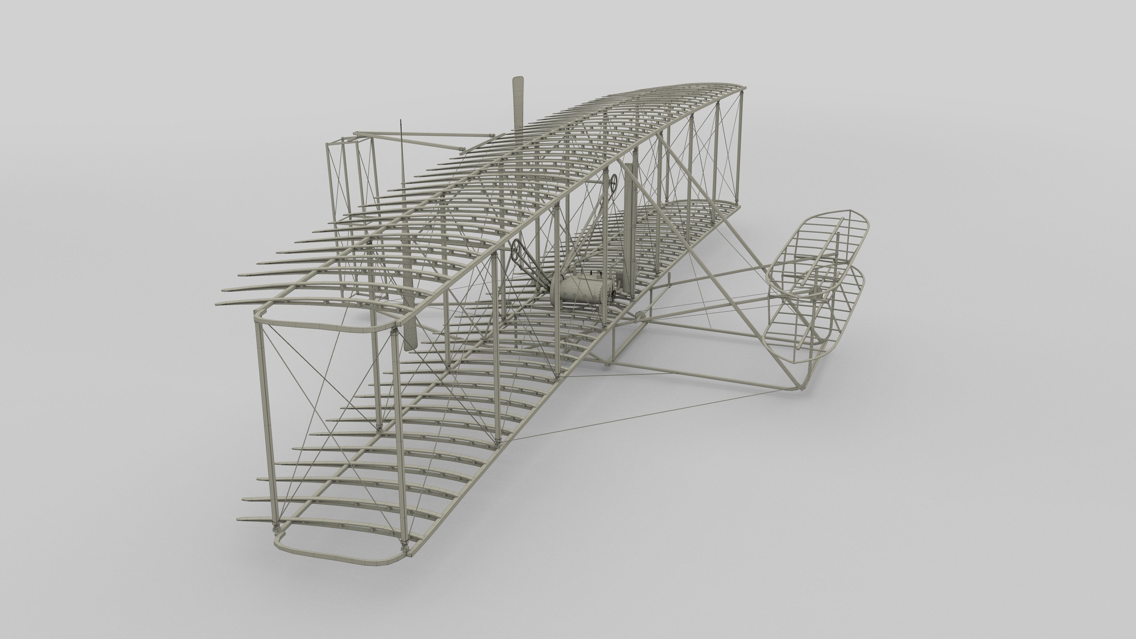 Rigged Wright Flyer 3D model_52