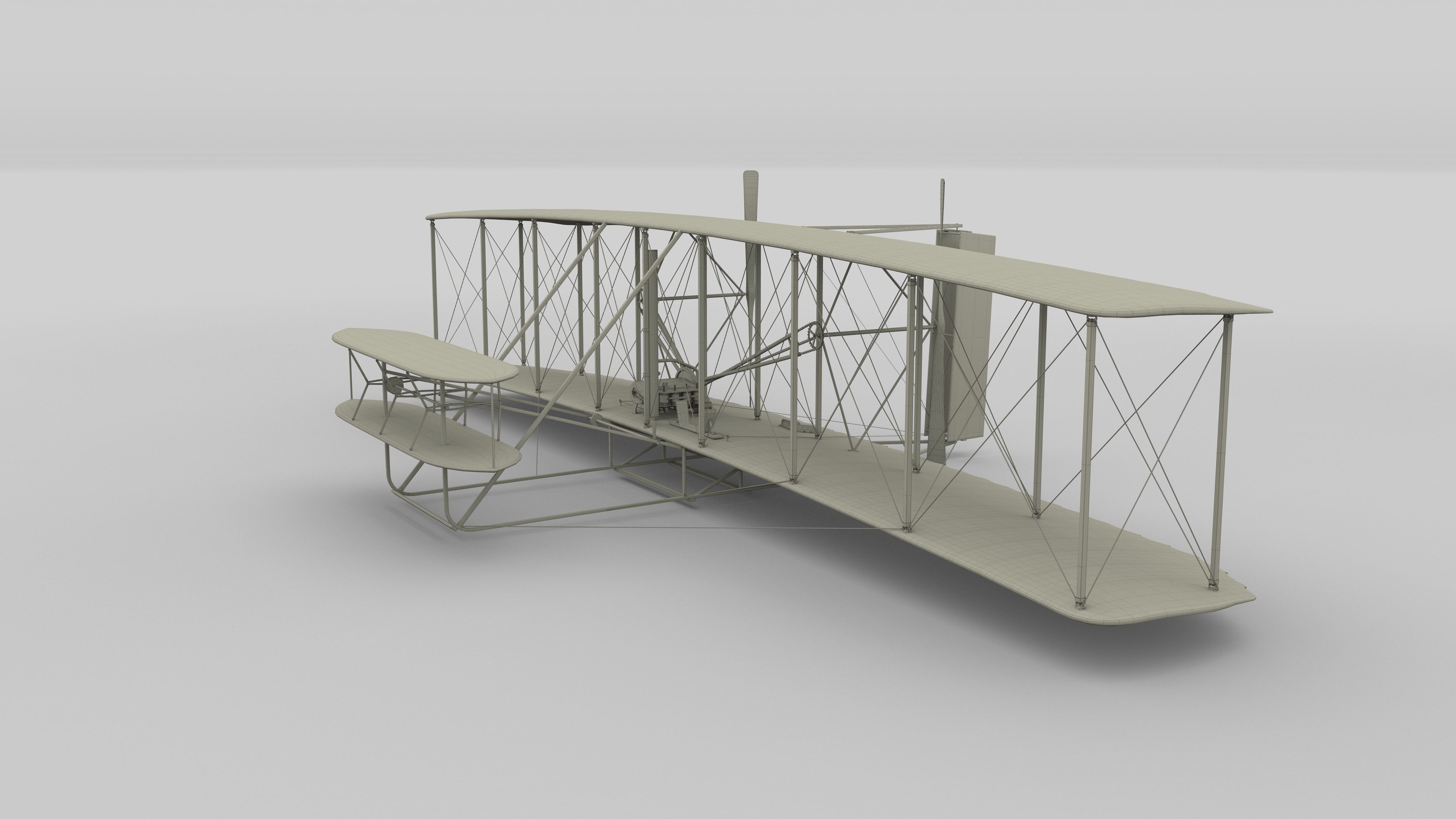 Rigged Wright Flyer 3D model_46