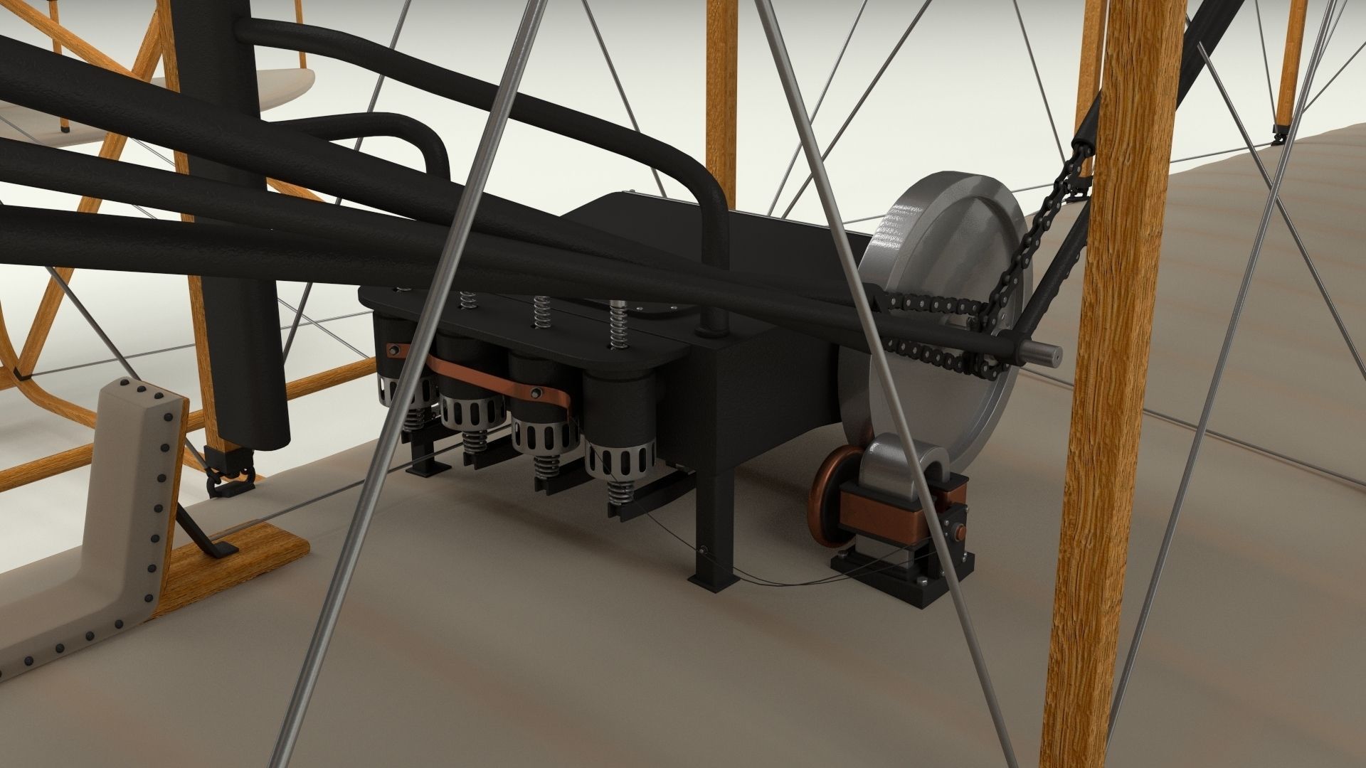 Rigged Wright Flyer 3D model_29