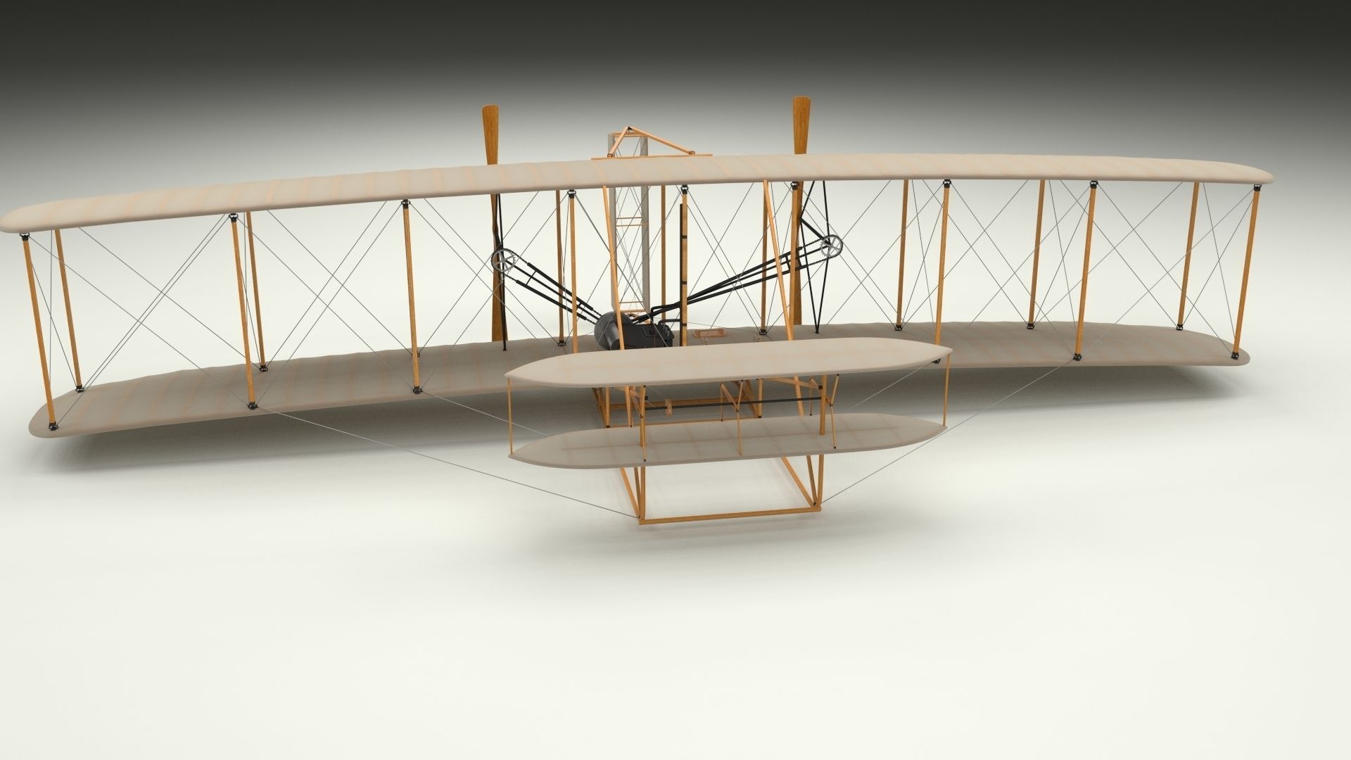 Rigged Wright Flyer 3D model_14