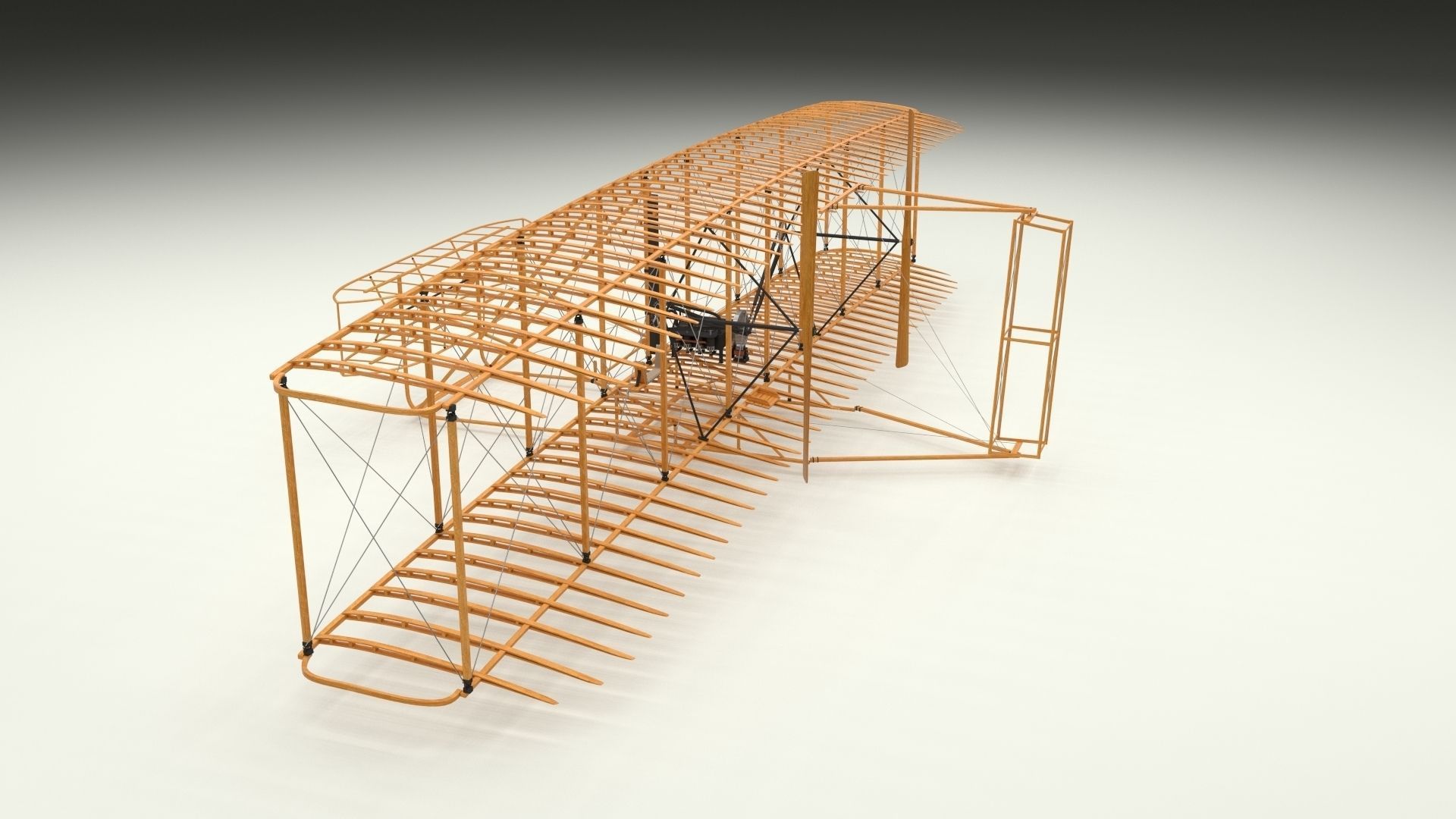 Rigged Wright Flyer 3D model_40