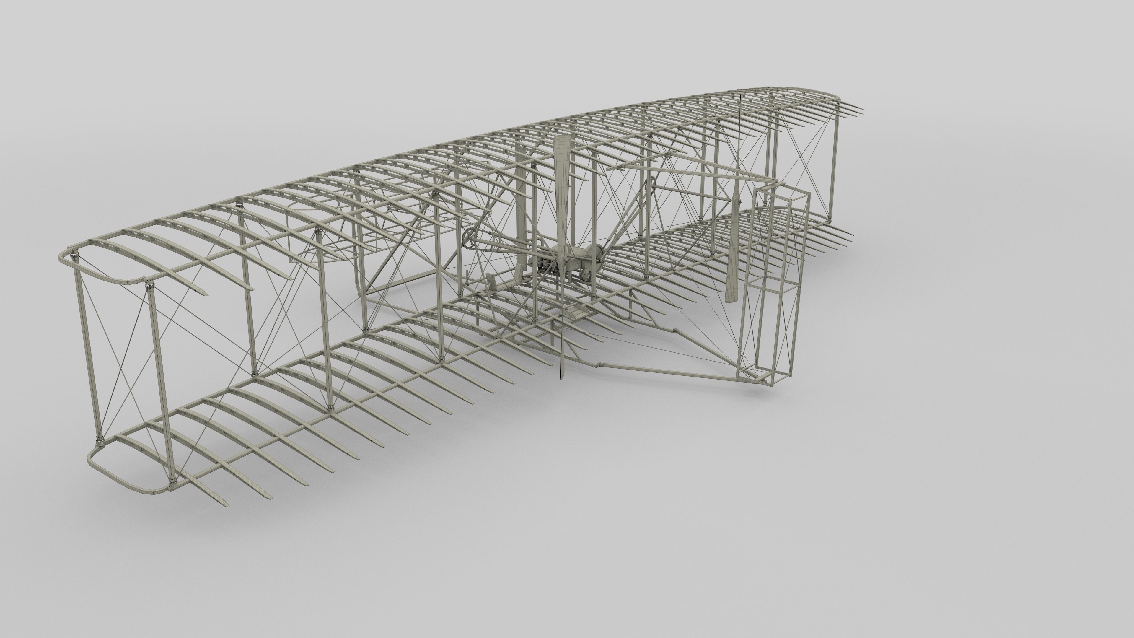 Rigged Wright Flyer 3D model_48
