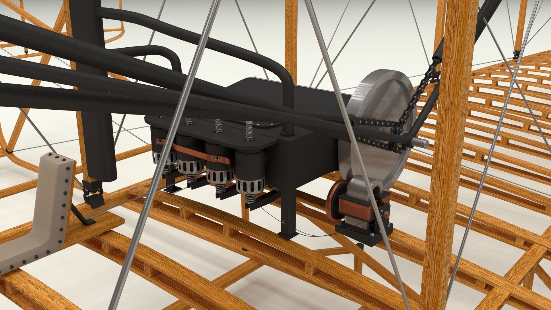 Rigged Wright Flyer 3D model_11