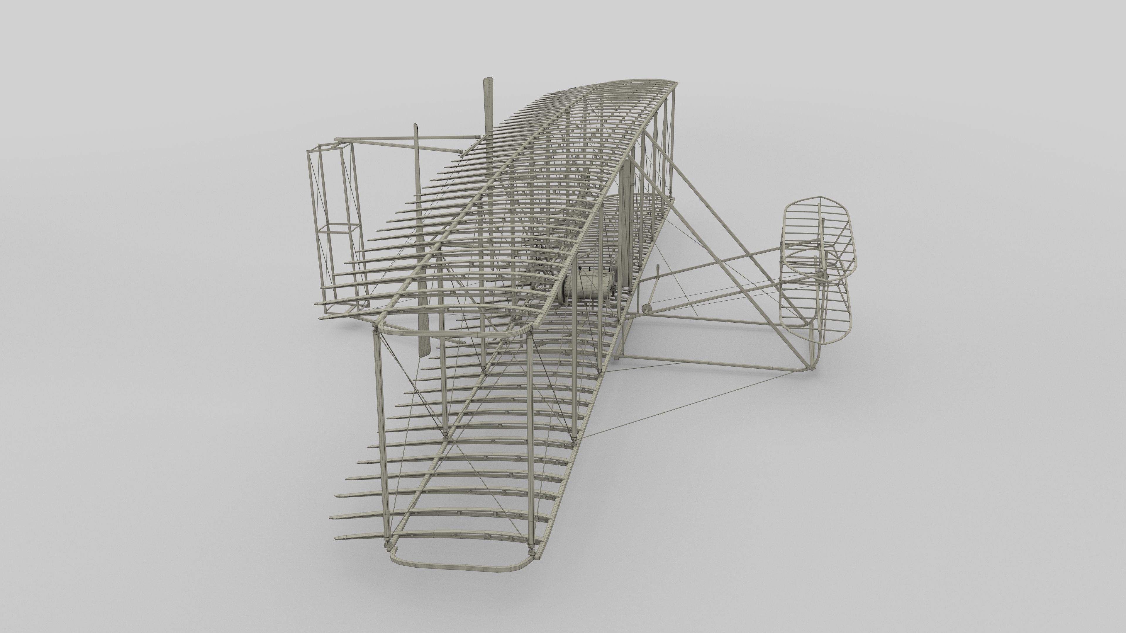 Rigged Wright Flyer 3D model_64