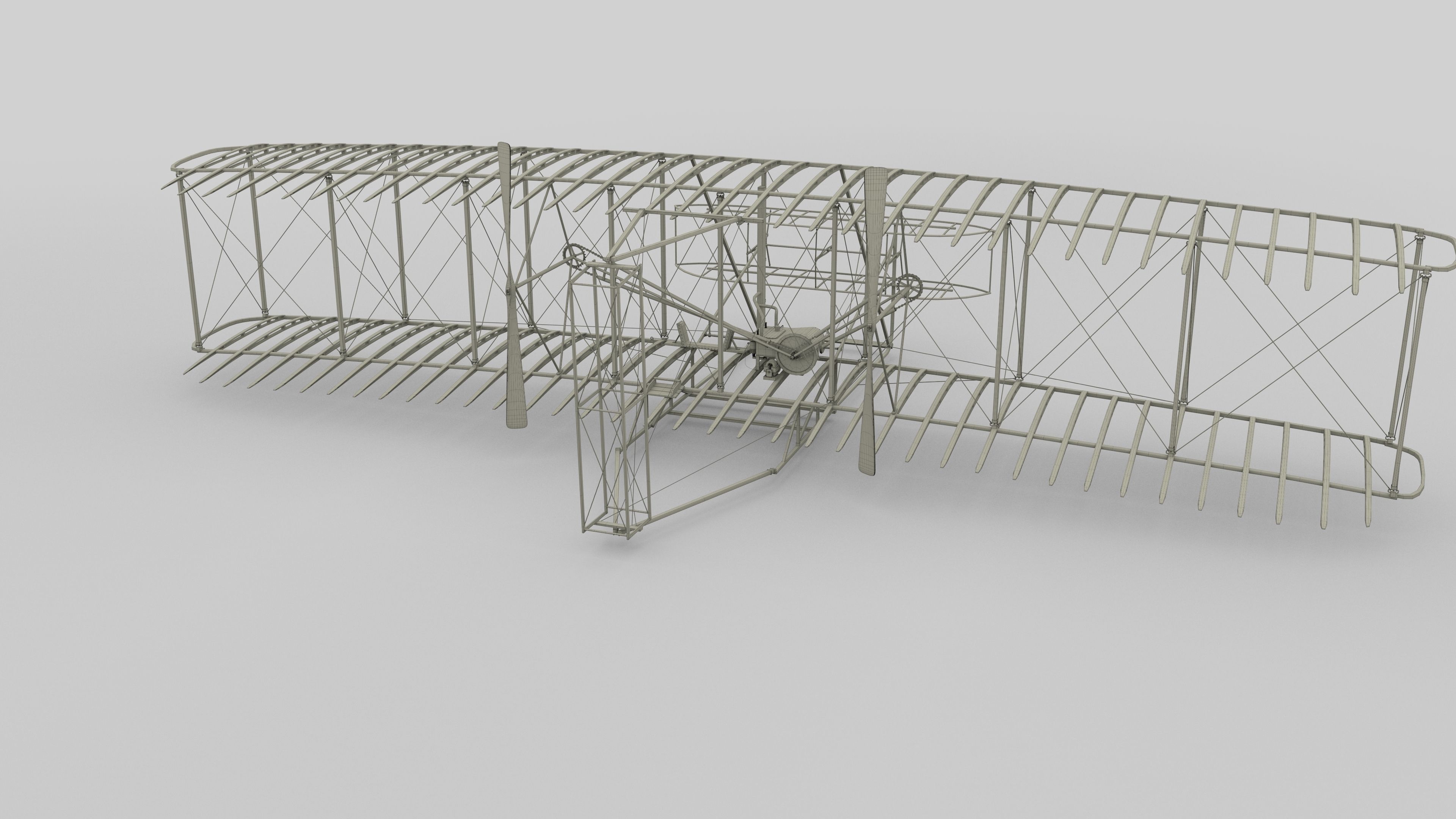 Rigged Wright Flyer 3D model_56
