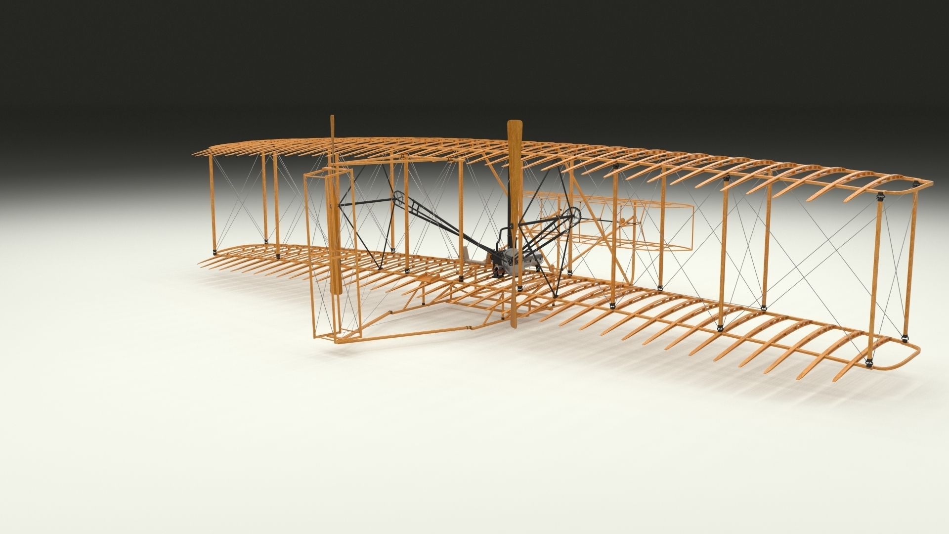Rigged Wright Flyer 3D model_28
