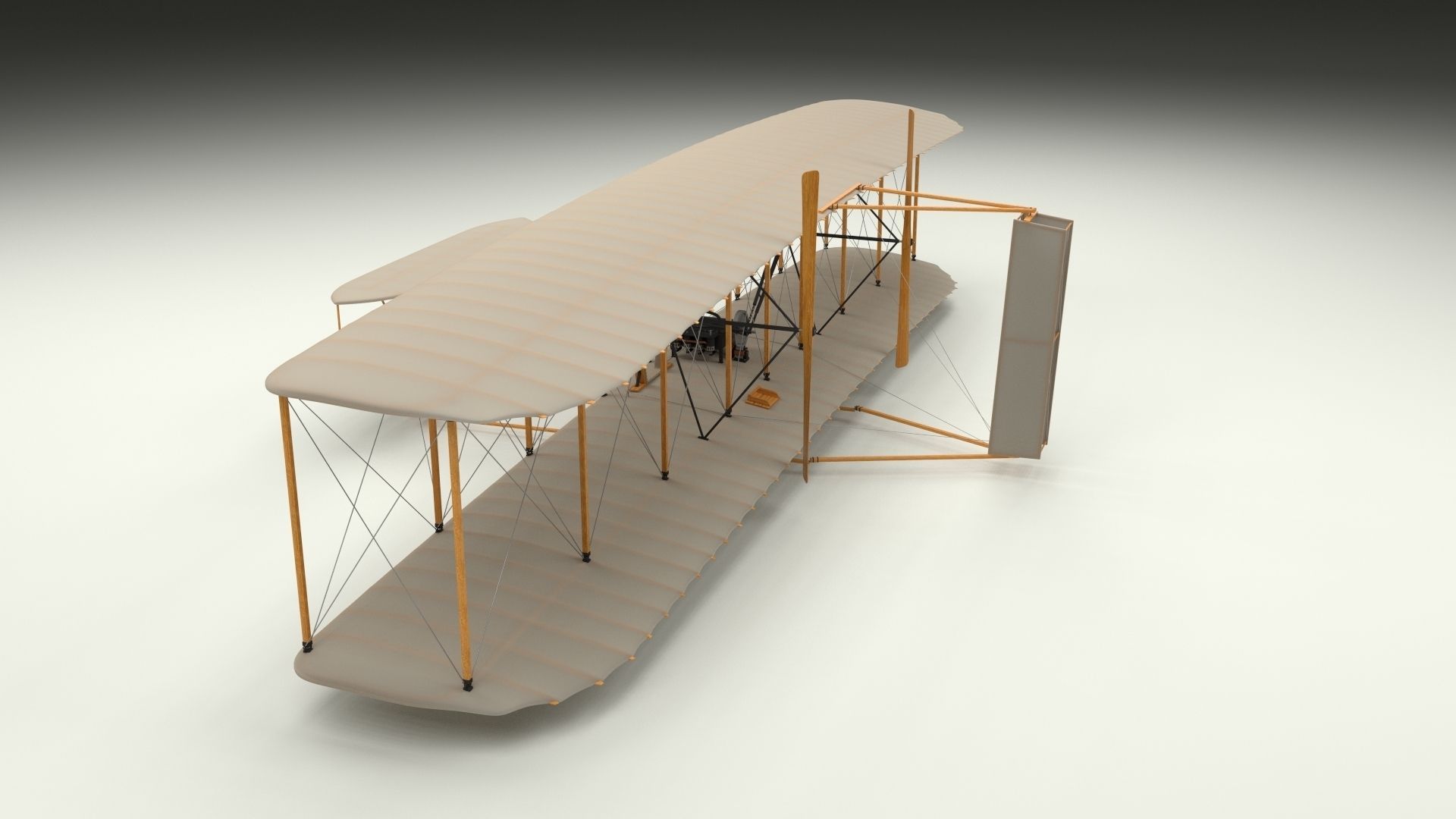 Rigged Wright Flyer 3D model_15