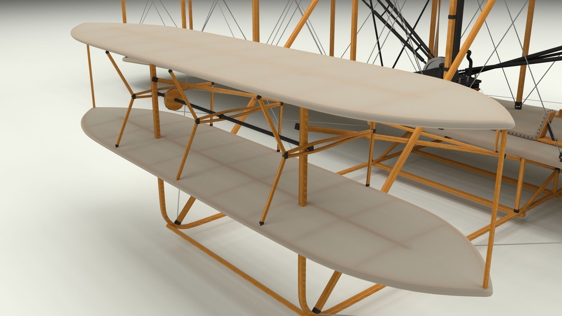 Rigged Wright Flyer 3D model_33