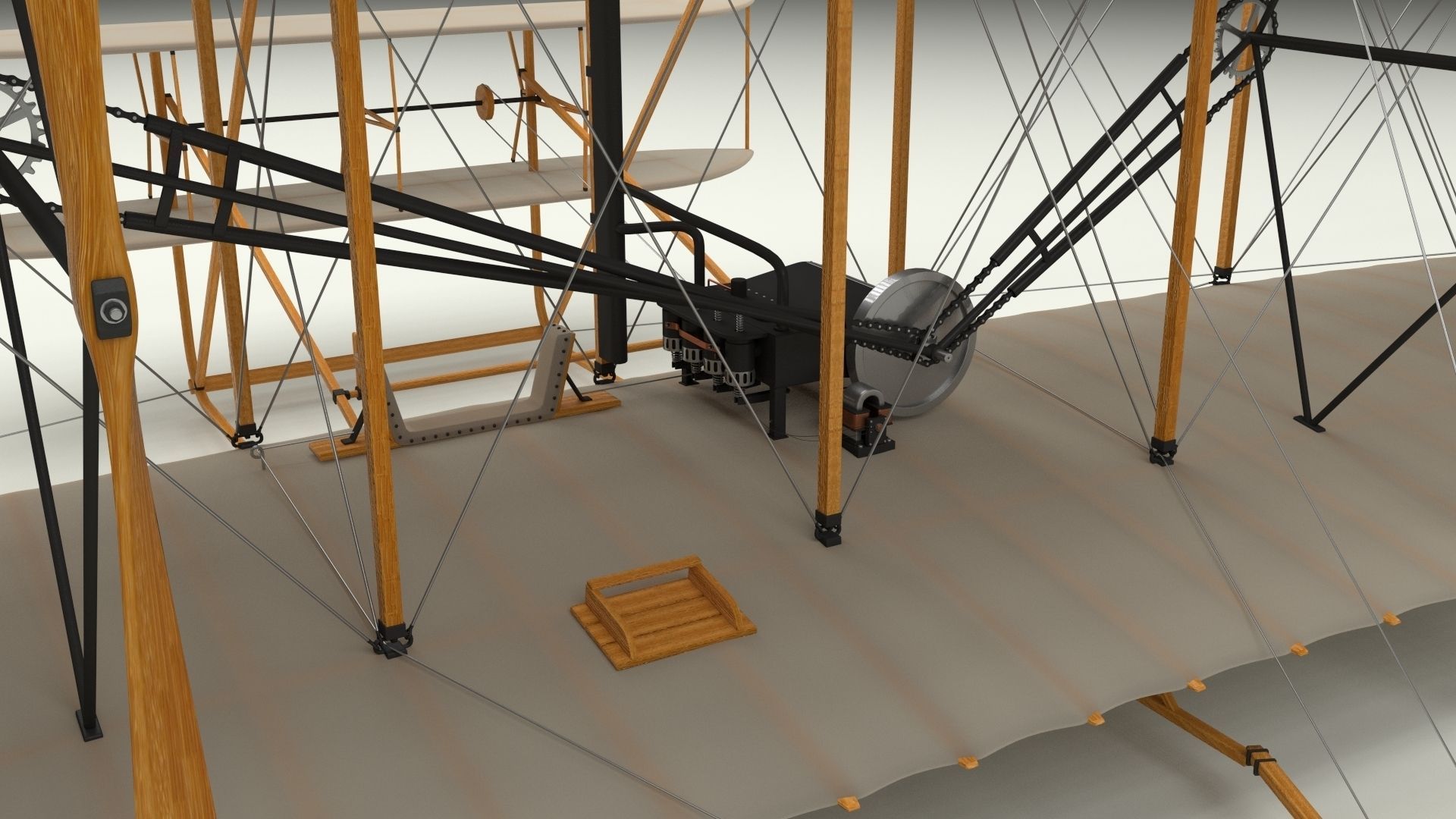 Rigged Wright Flyer 3D model_42