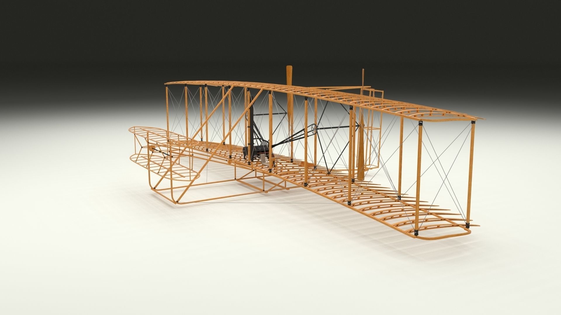 Rigged Wright Flyer 3D model_10