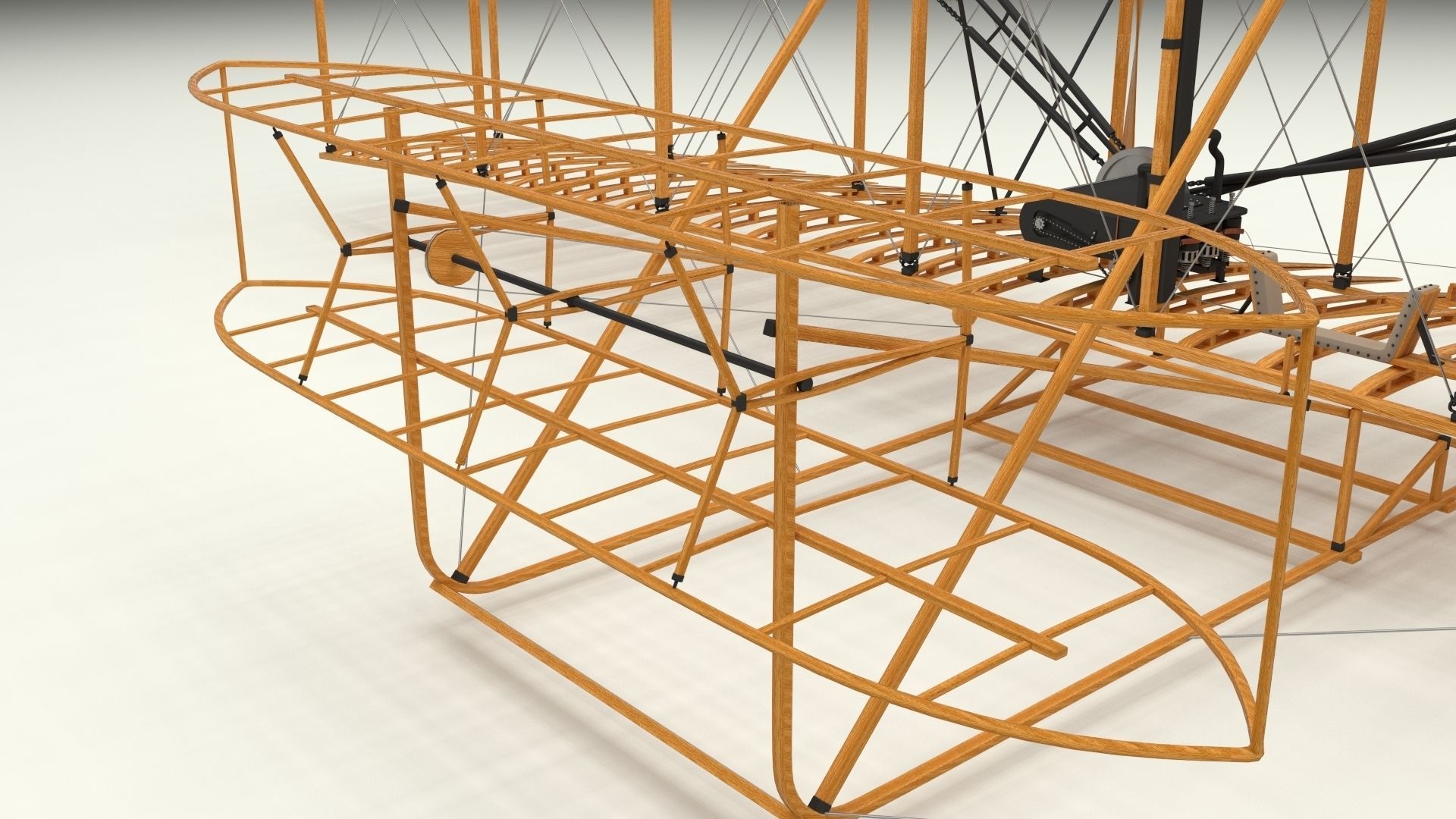 Rigged Wright Flyer 3D model_16