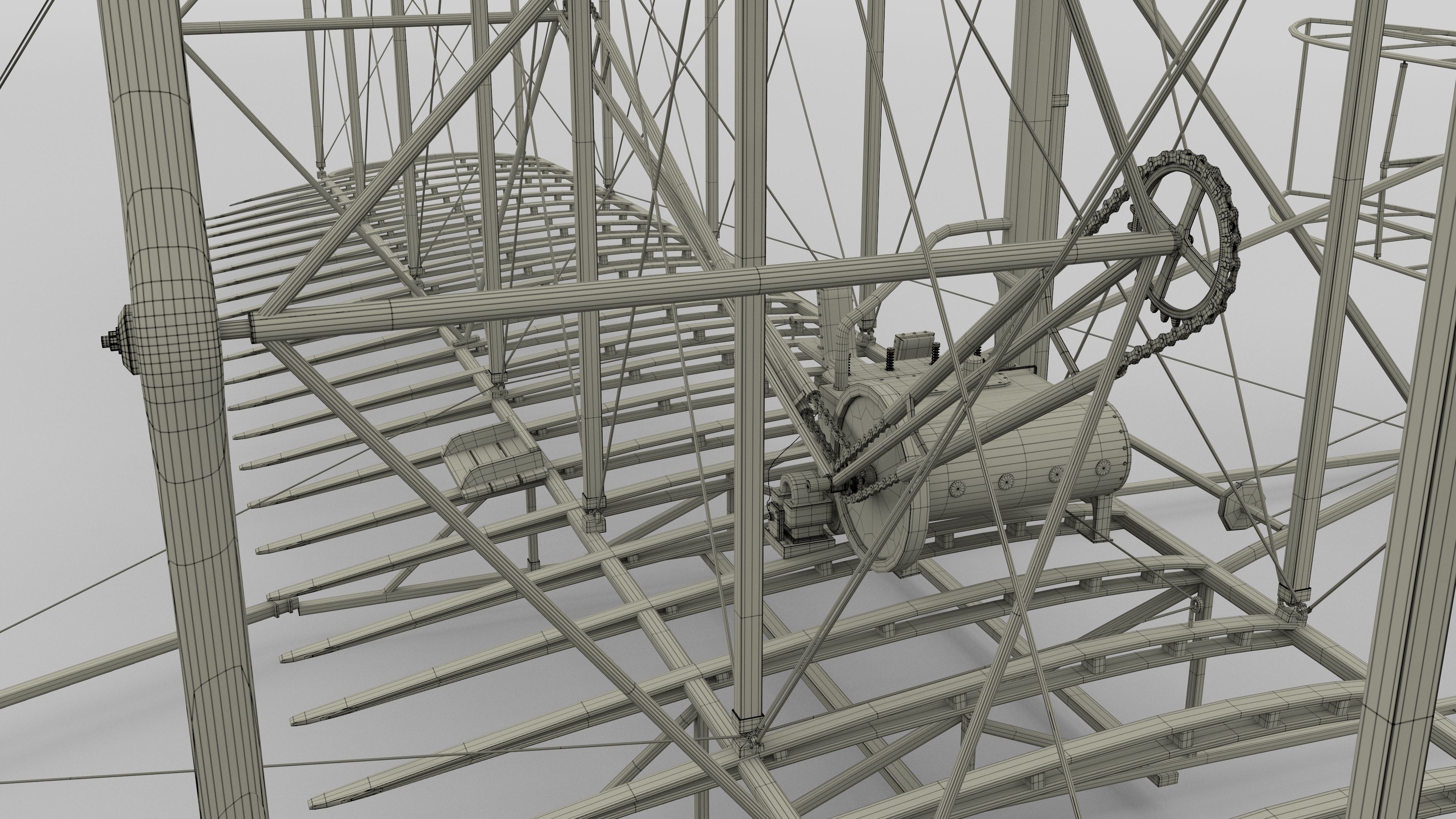 Rigged Wright Flyer 3D model_60