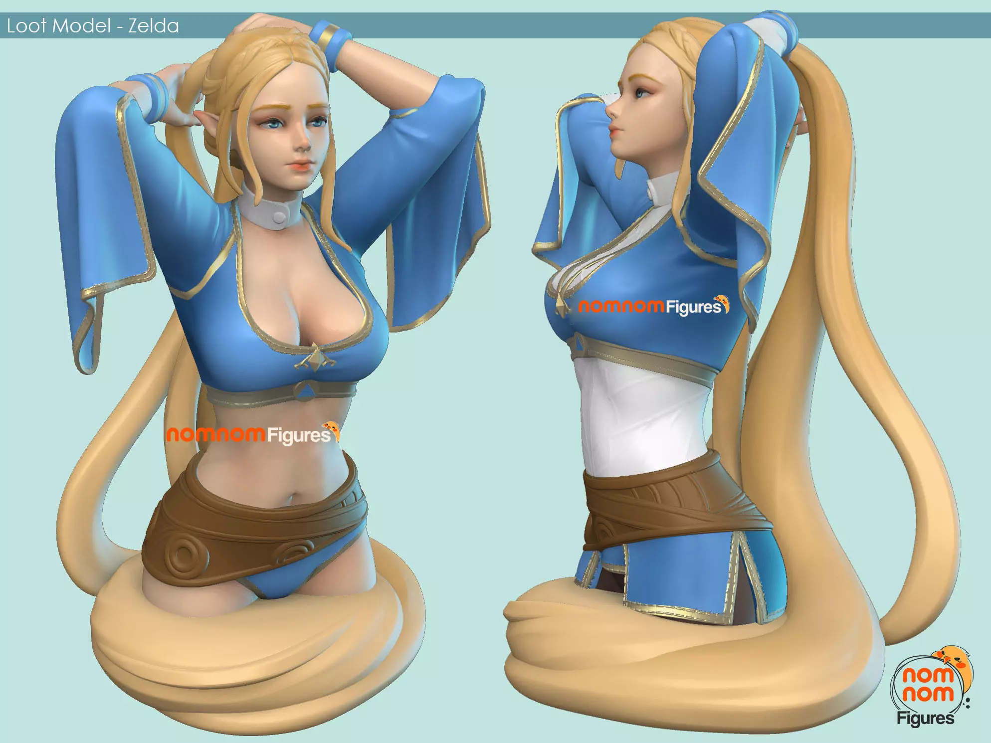 Zelda Bust Ver1 and 2 3D print model_0