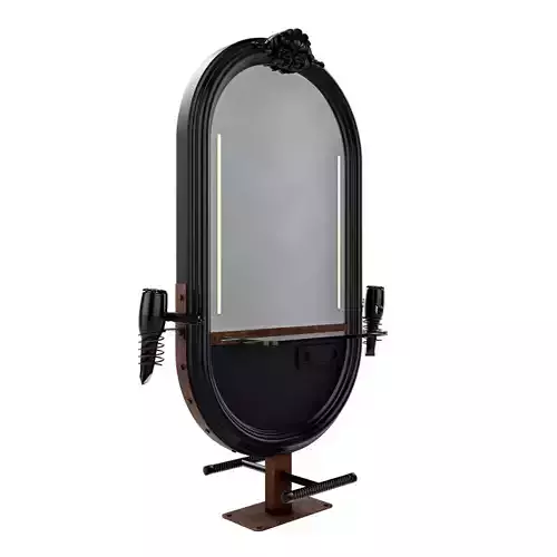 hairdresser table mirror black rust