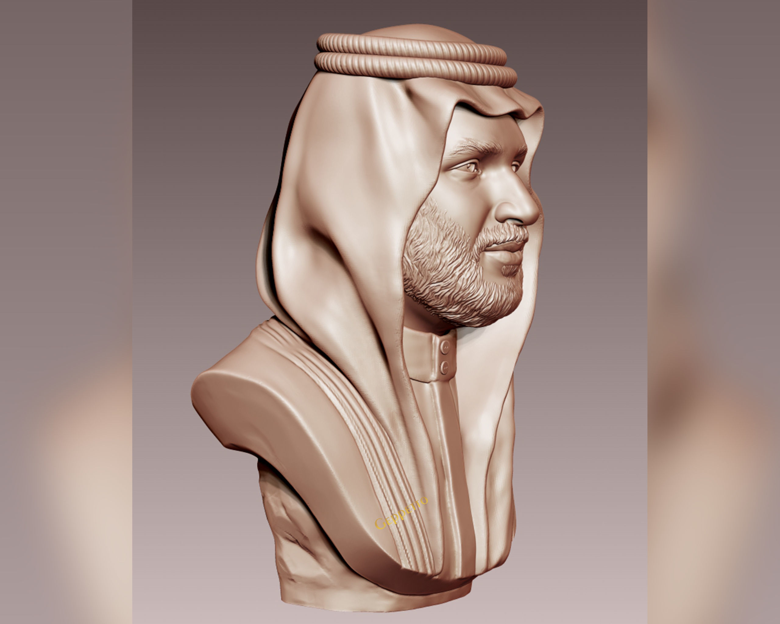 Mohammad Bin Salman portrait sculpture model 3D print model_7