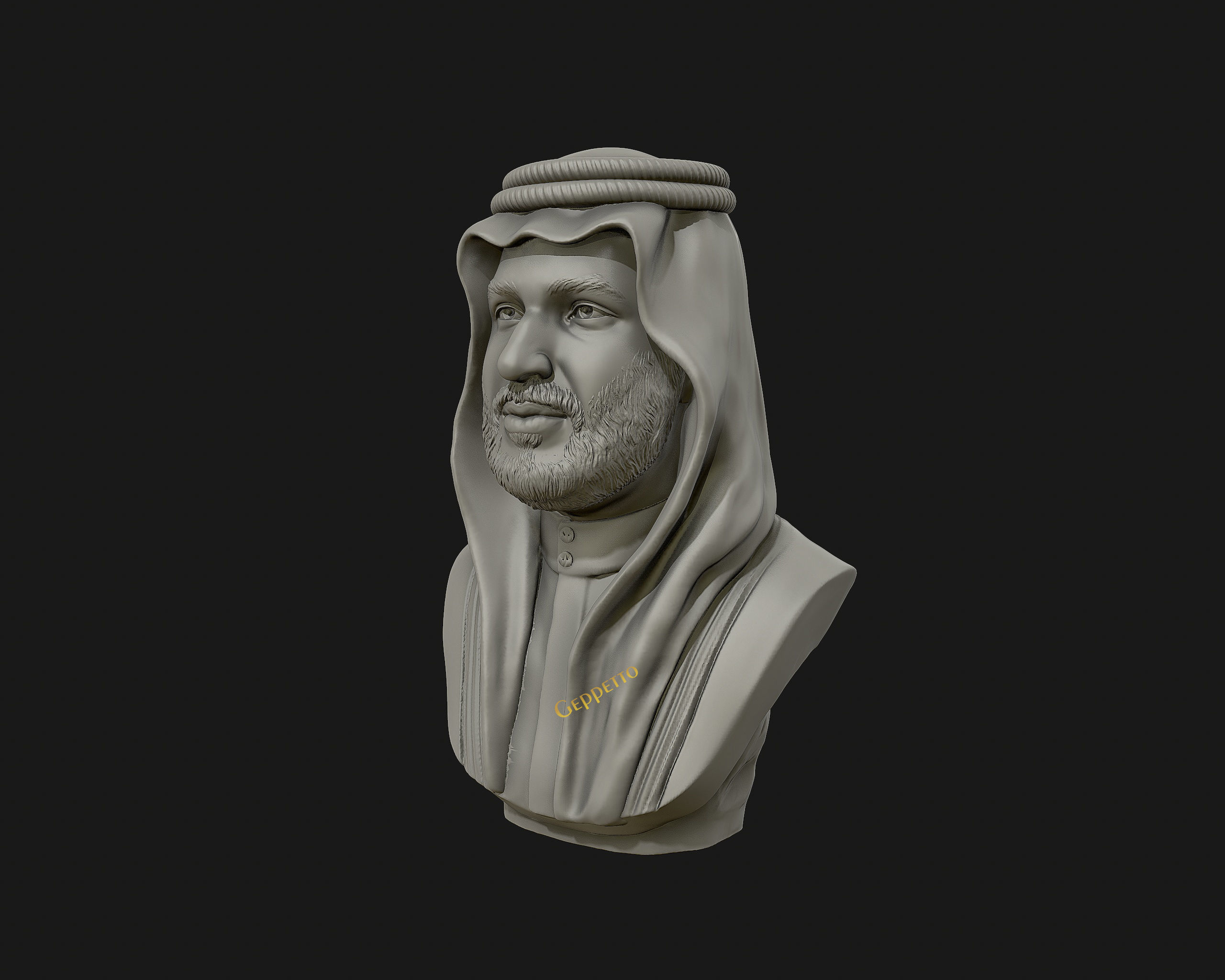 Mohammad Bin Salman portrait sculpture model 3D print model_12