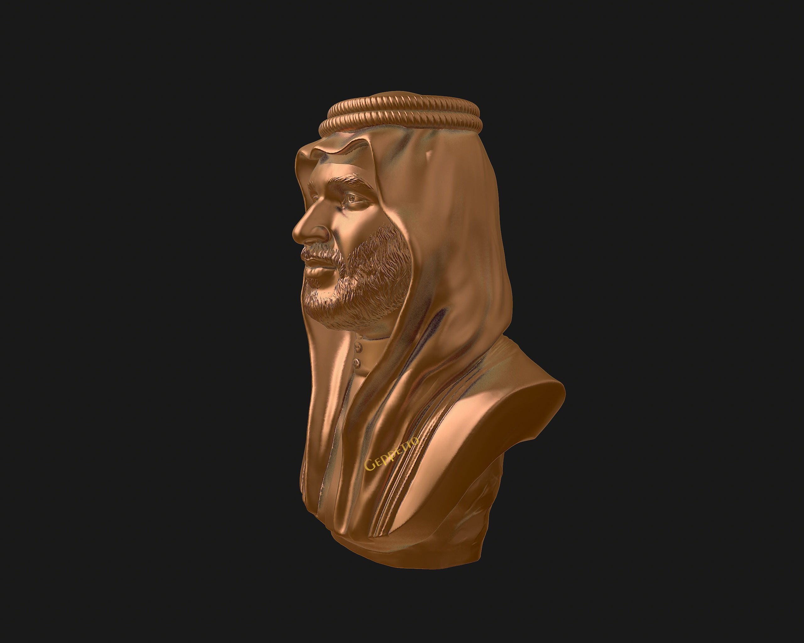 Mohammad Bin Salman portrait sculpture model 3D print model_32