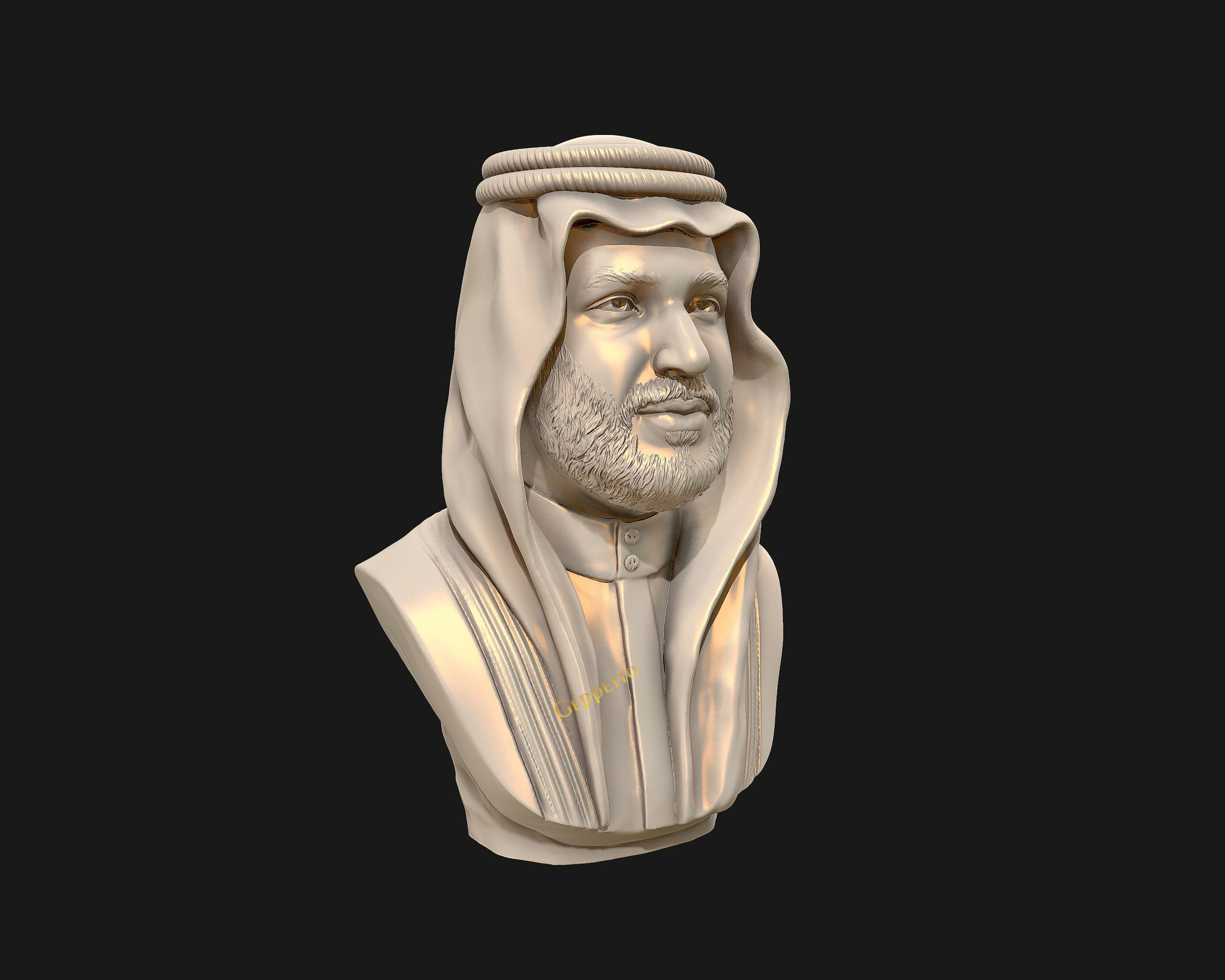 Mohammad Bin Salman portrait sculpture model 3D print model_28