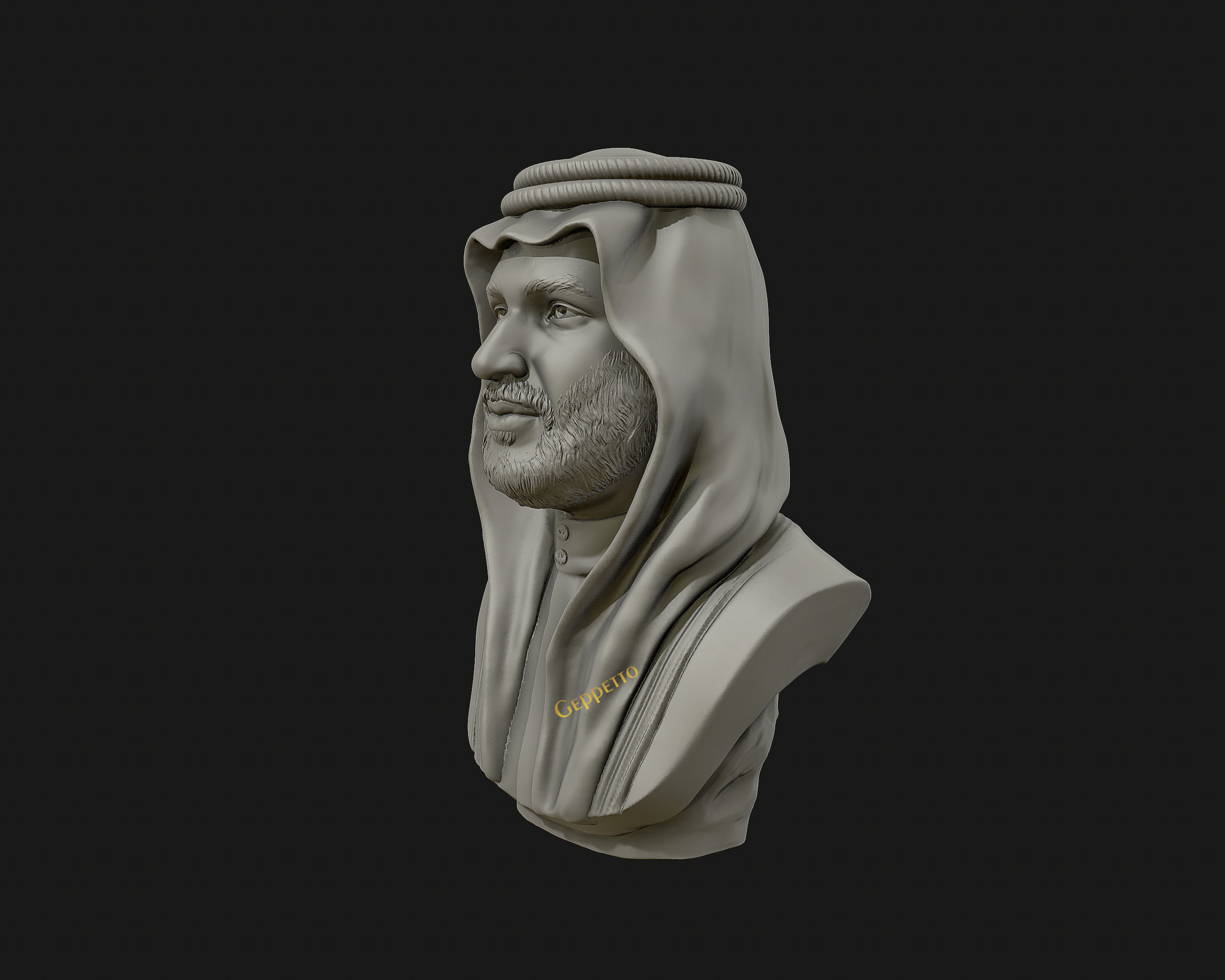 Mohammad Bin Salman portrait sculpture model 3D print model_13
