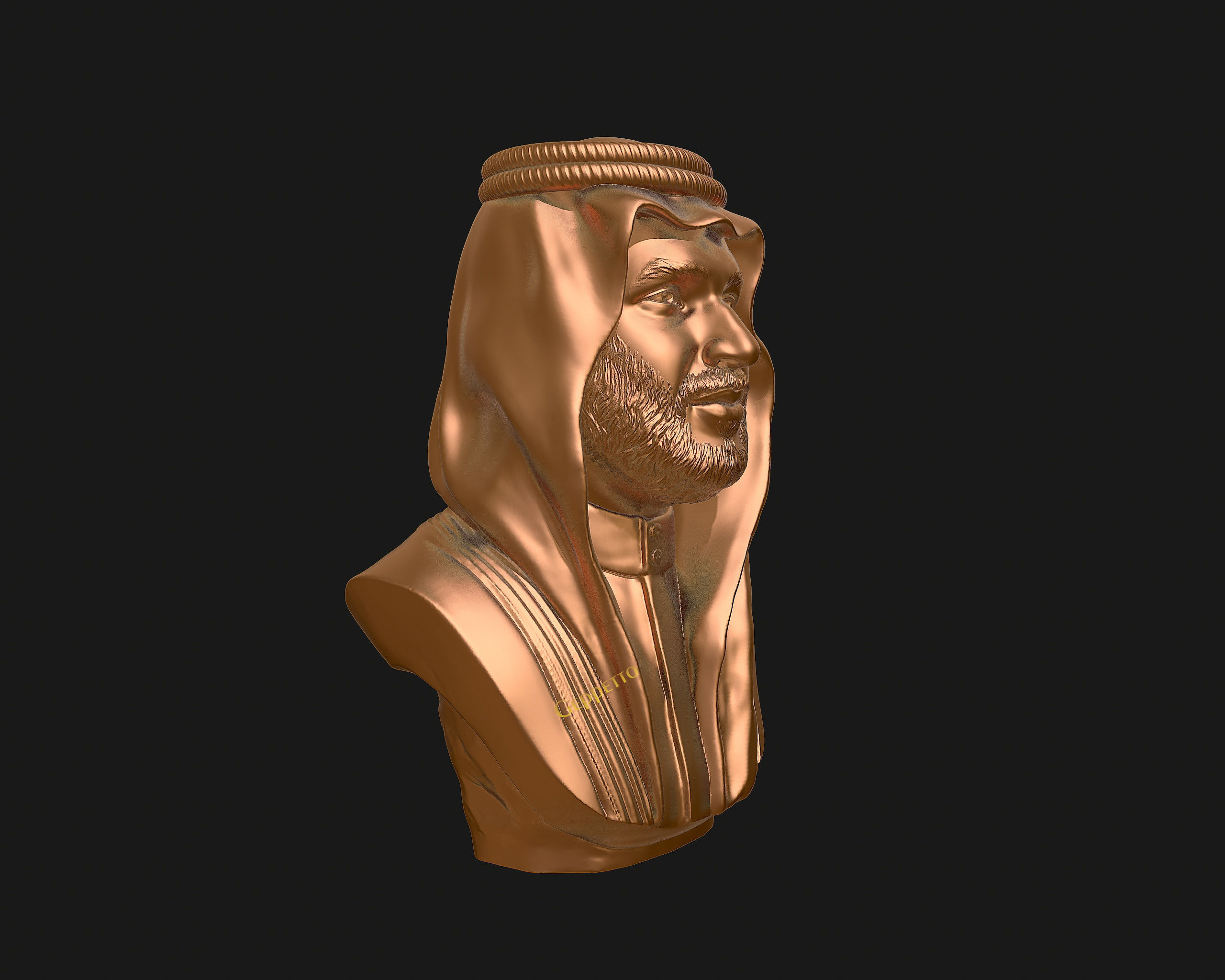 Mohammad Bin Salman portrait sculpture model 3D print model_34