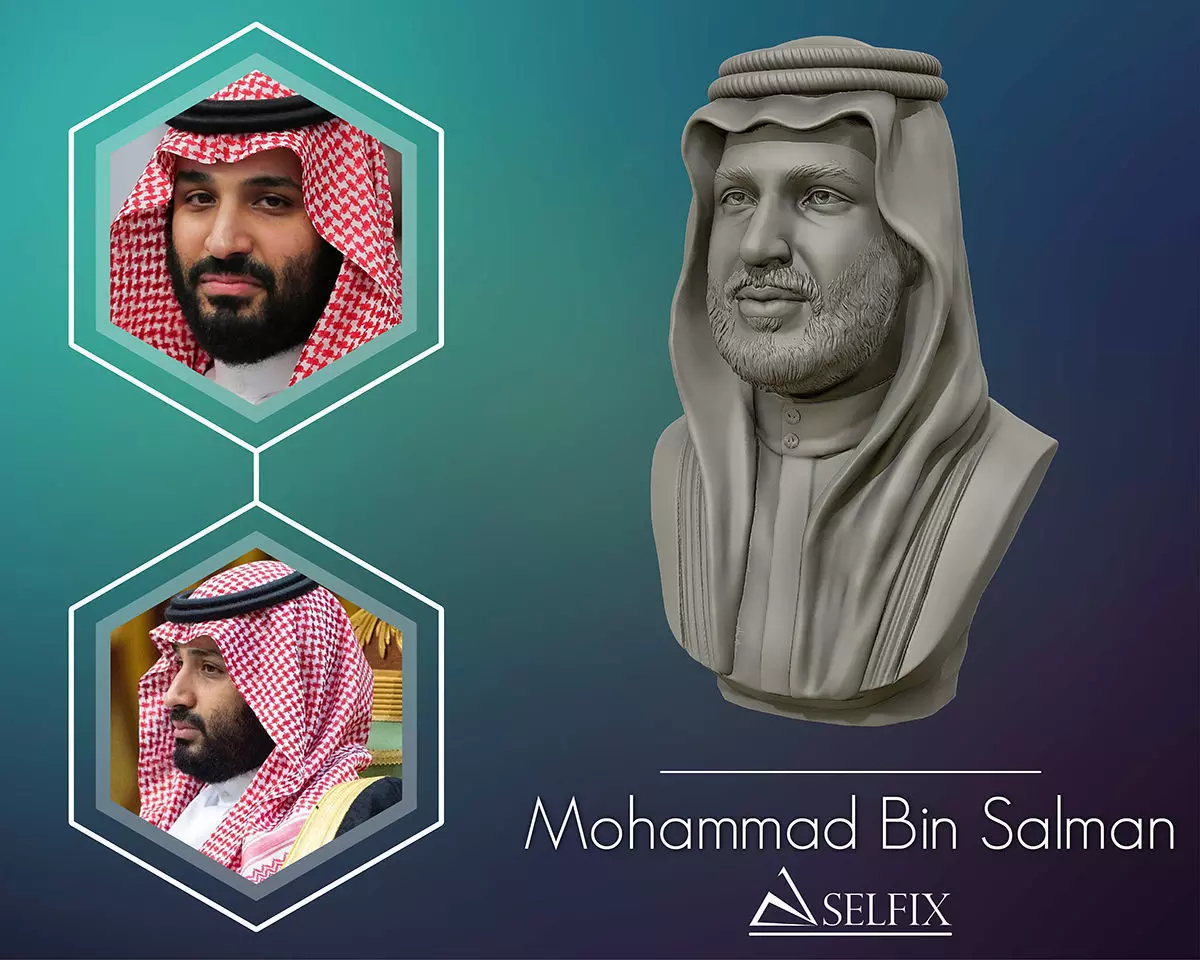 Mohammad Bin Salman portrait sculpture model 3D print model_0