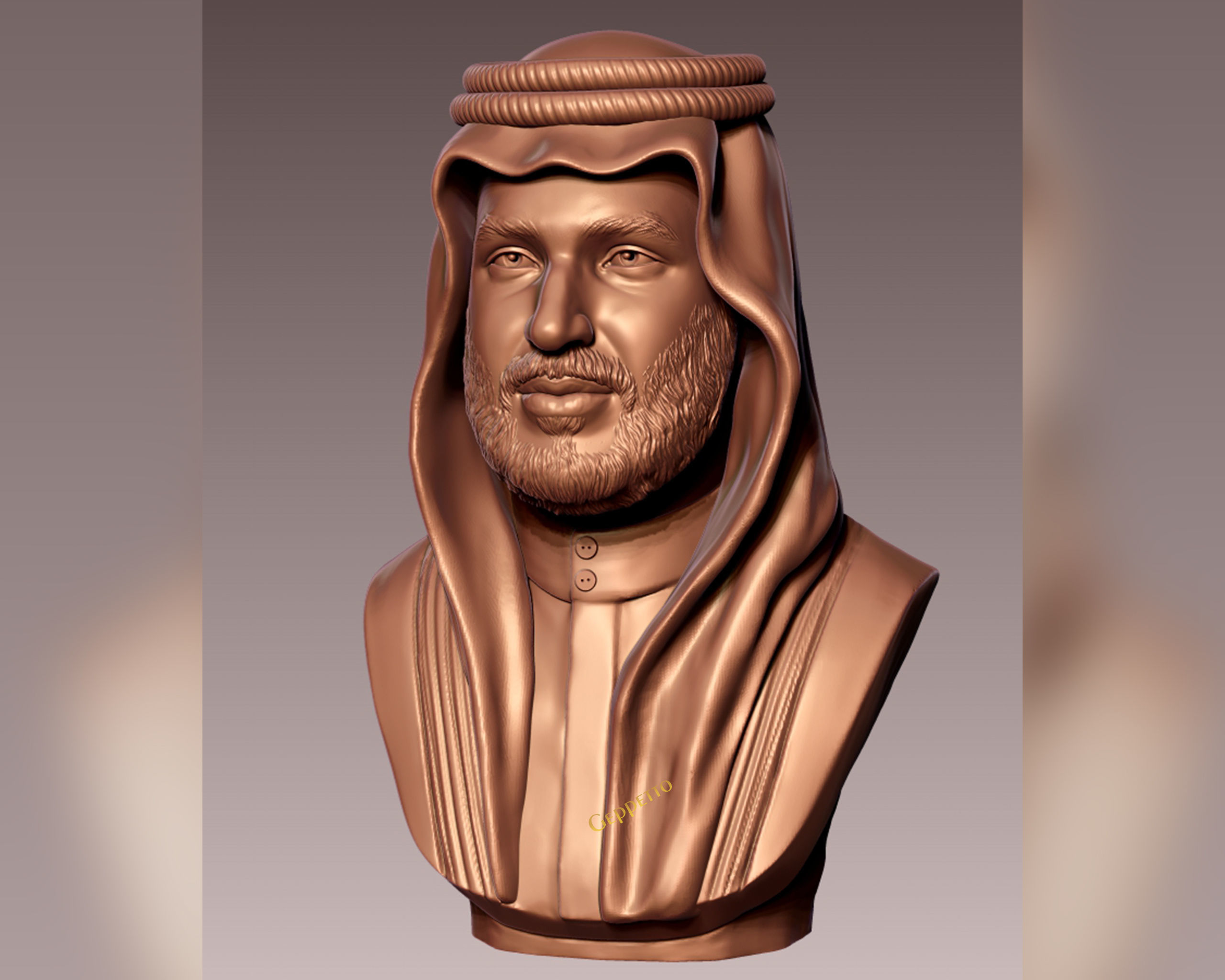 Mohammad Bin Salman portrait sculpture model 3D print model_8