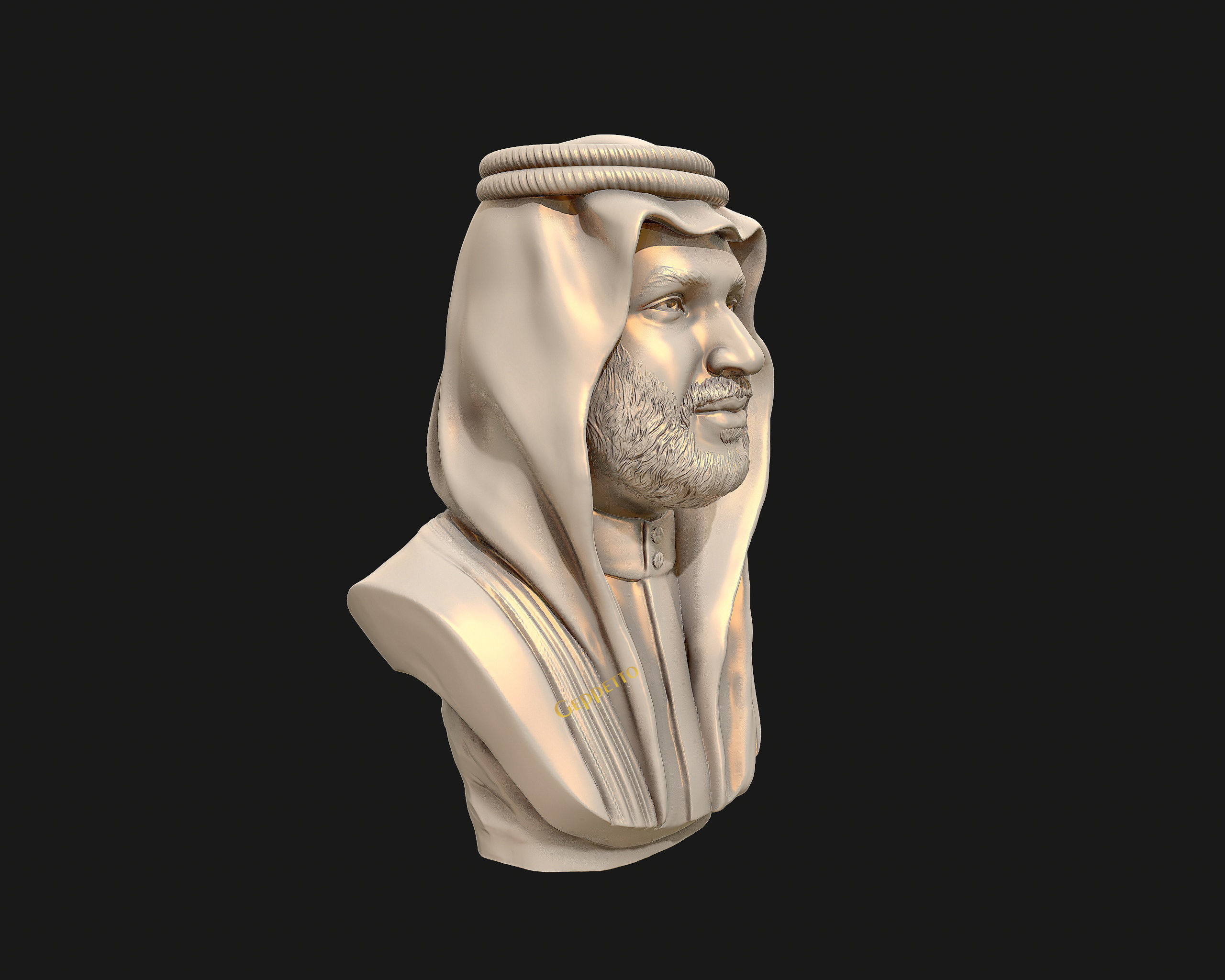 Mohammad Bin Salman portrait sculpture model 3D print model_27