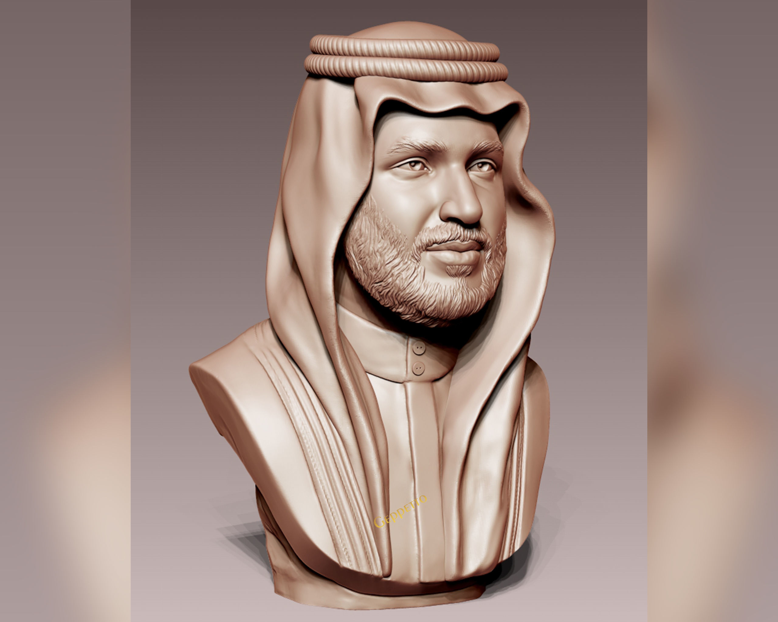 Mohammad Bin Salman portrait sculpture model 3D print model_6
