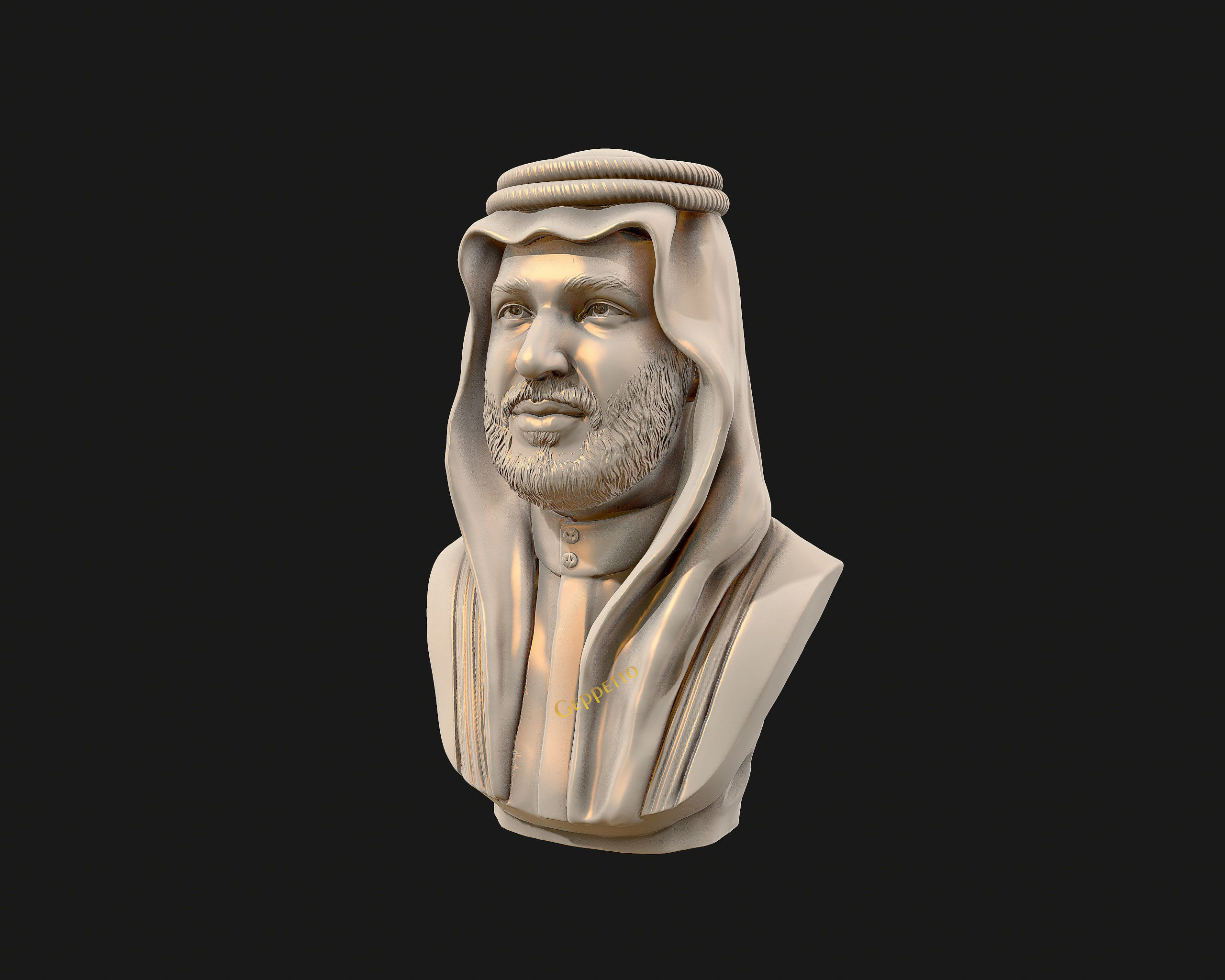 Mohammad Bin Salman portrait sculpture model 3D print model_21
