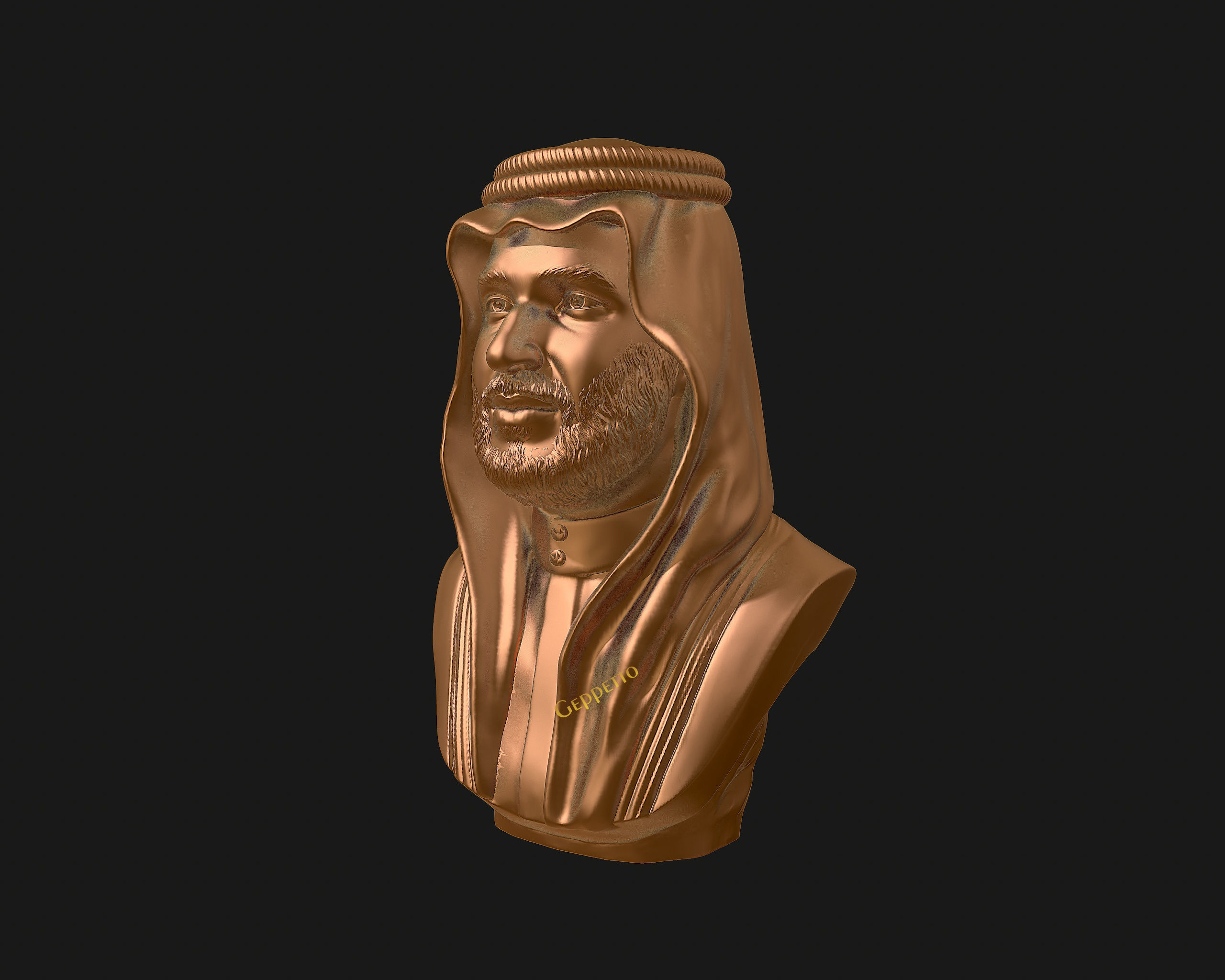 Mohammad Bin Salman portrait sculpture model 3D print model_31